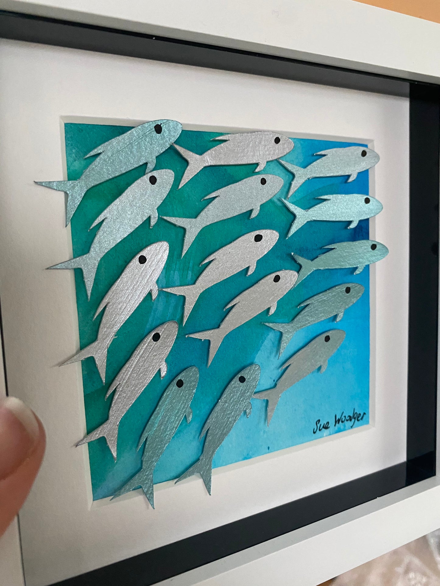 Shoaling fish - miniature papercut fish shoal