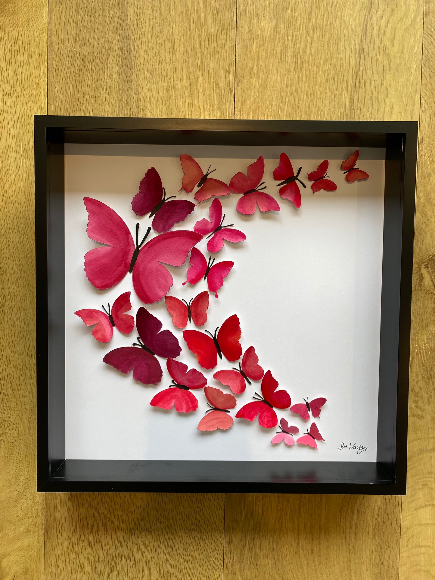 Sweeping pink butterflies - large