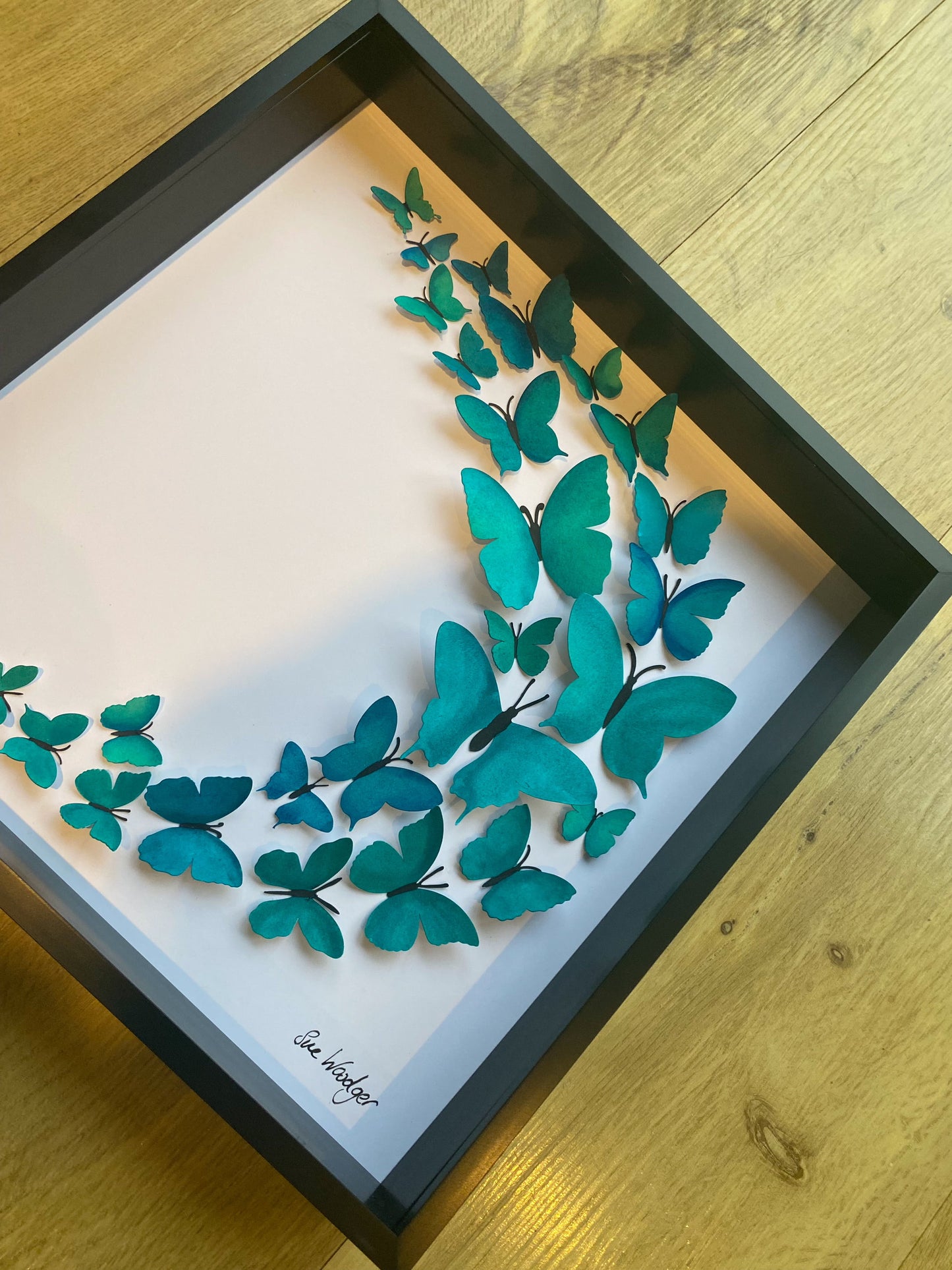 Sweeping Emerald butterflies - large