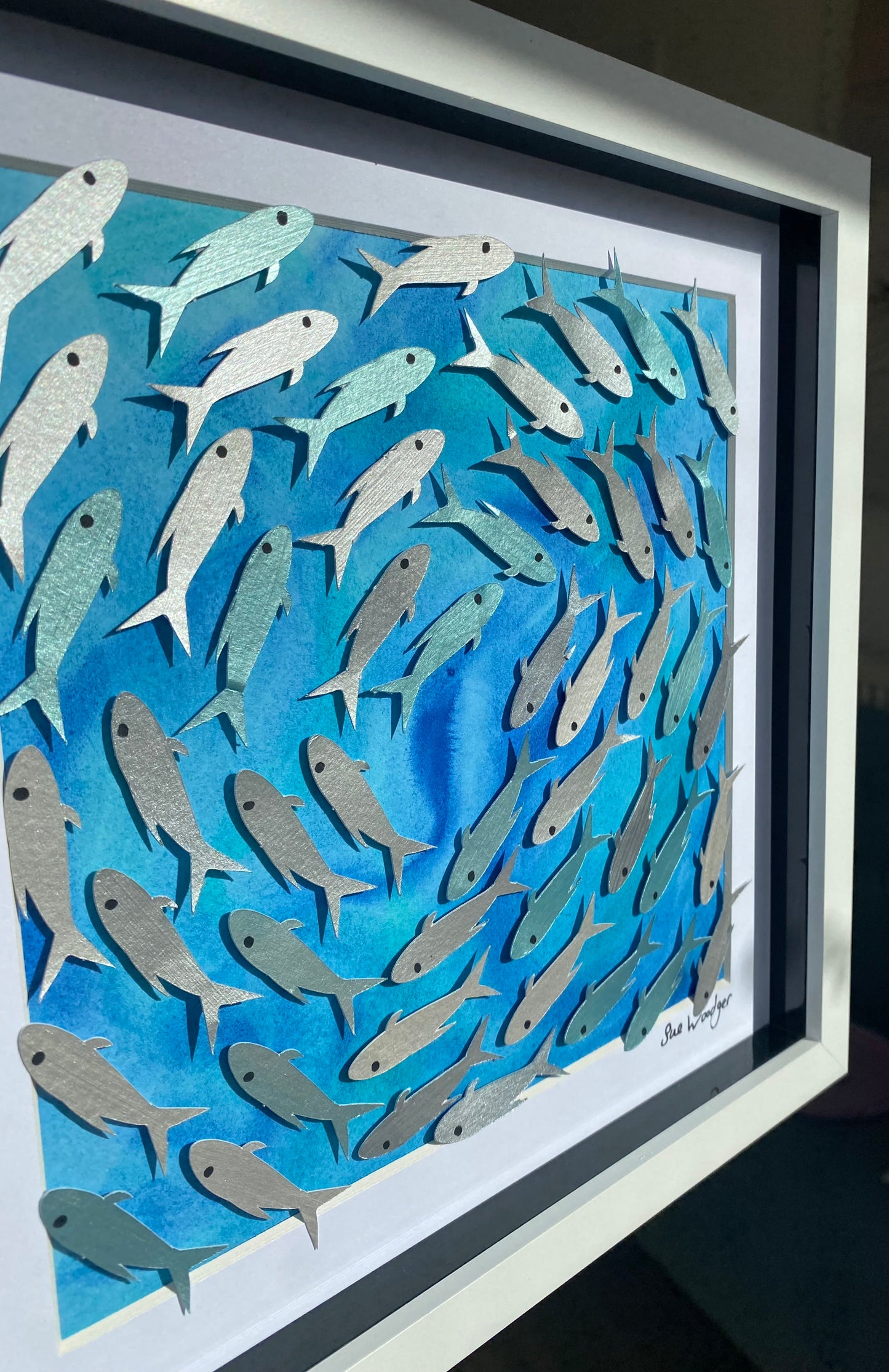 Shoaling fish - papercut fish shoal