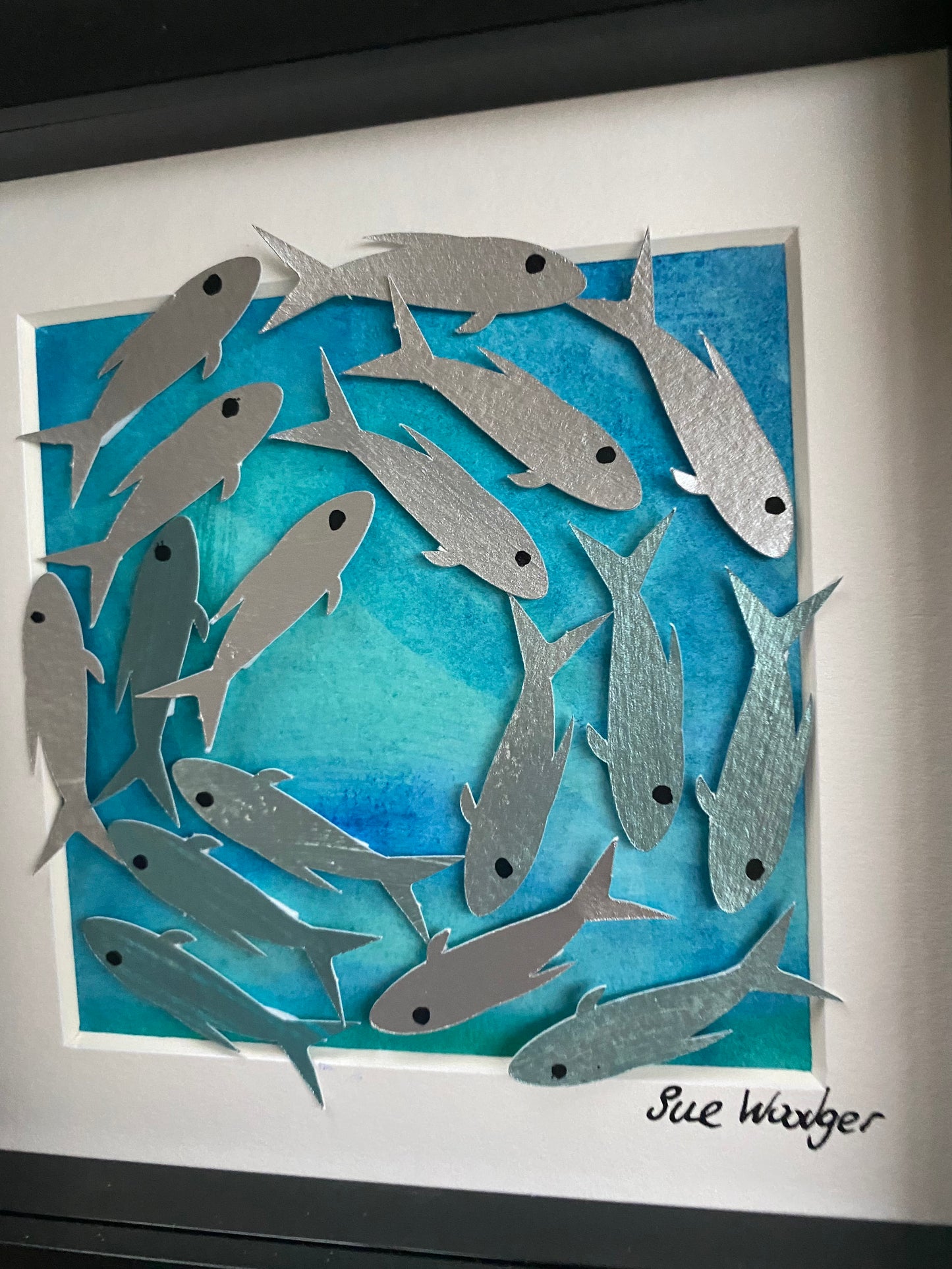 Shoaling fish - miniature papercut fish shoal