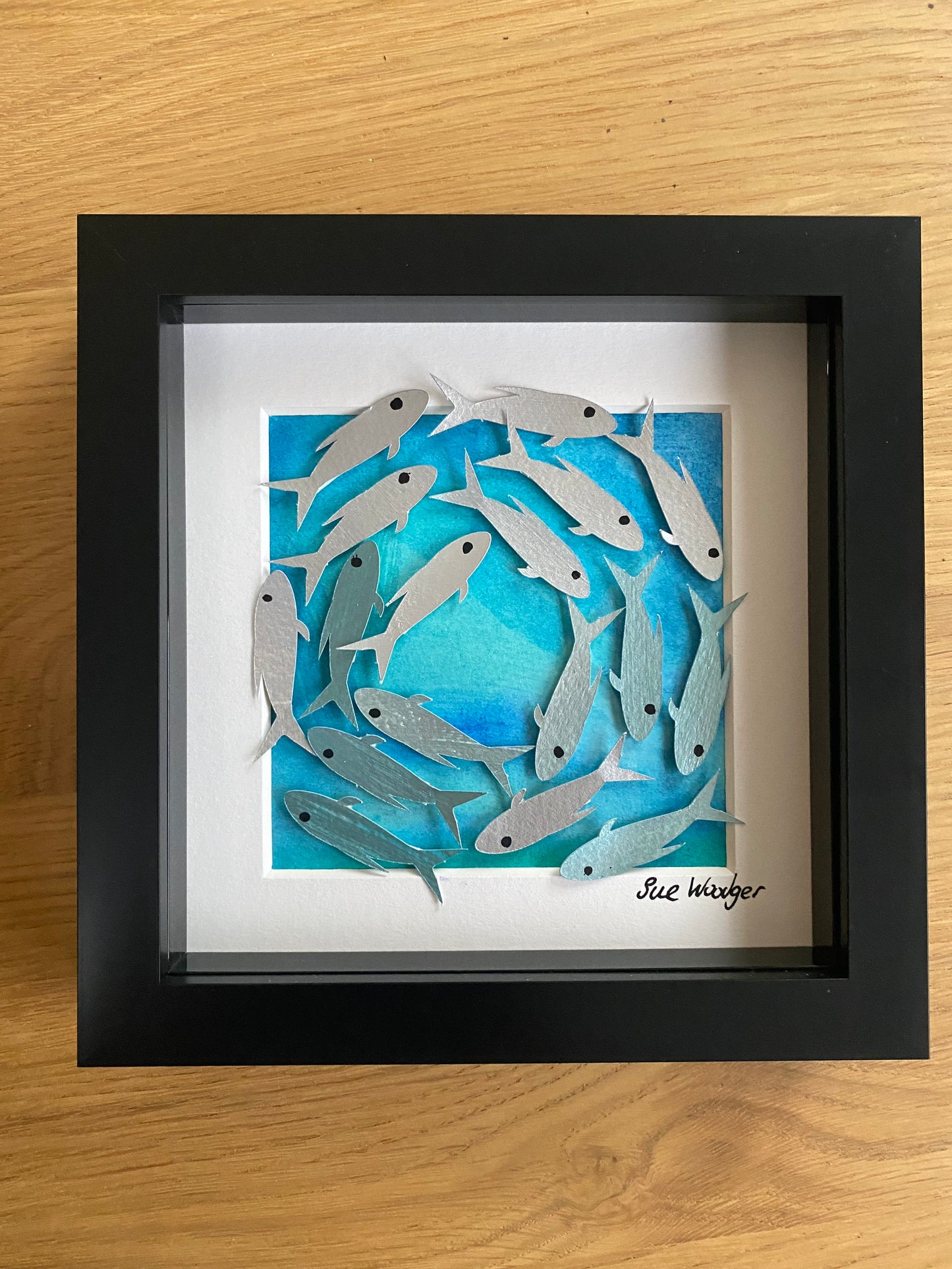 Shoaling fish - miniature papercut fish shoal