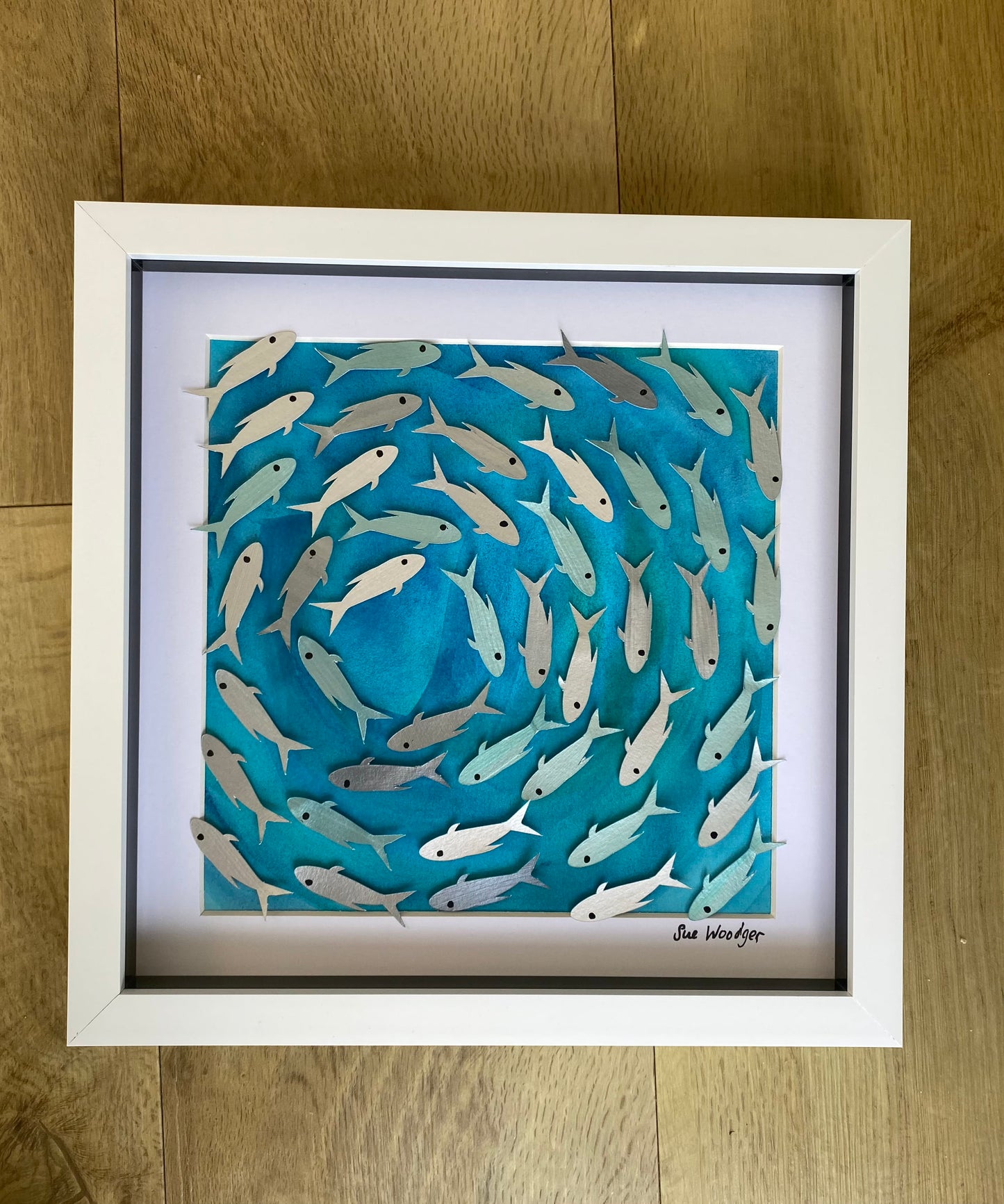 Shoaling fish - papercut fish shoal