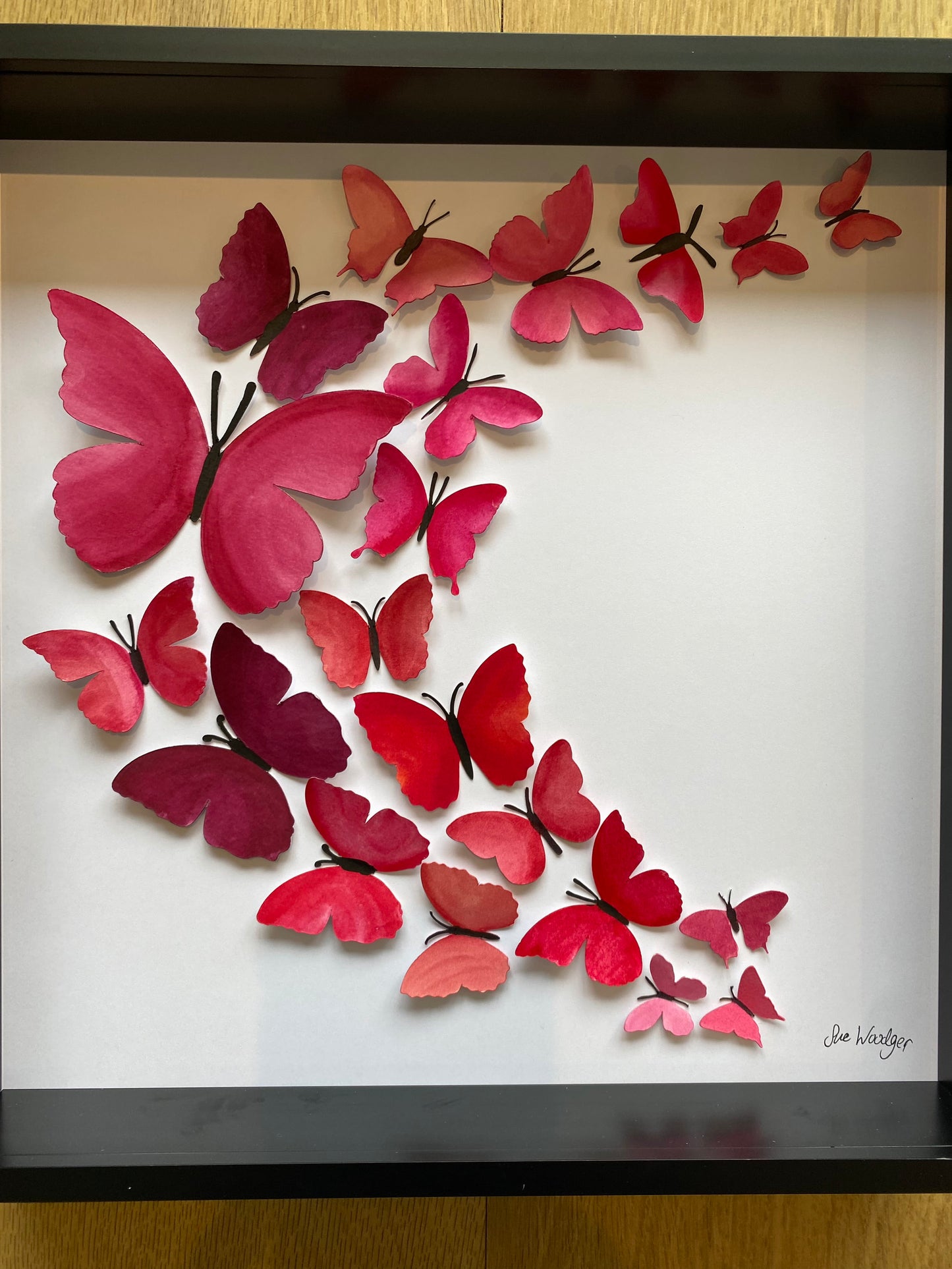 Sweeping pink butterflies - large