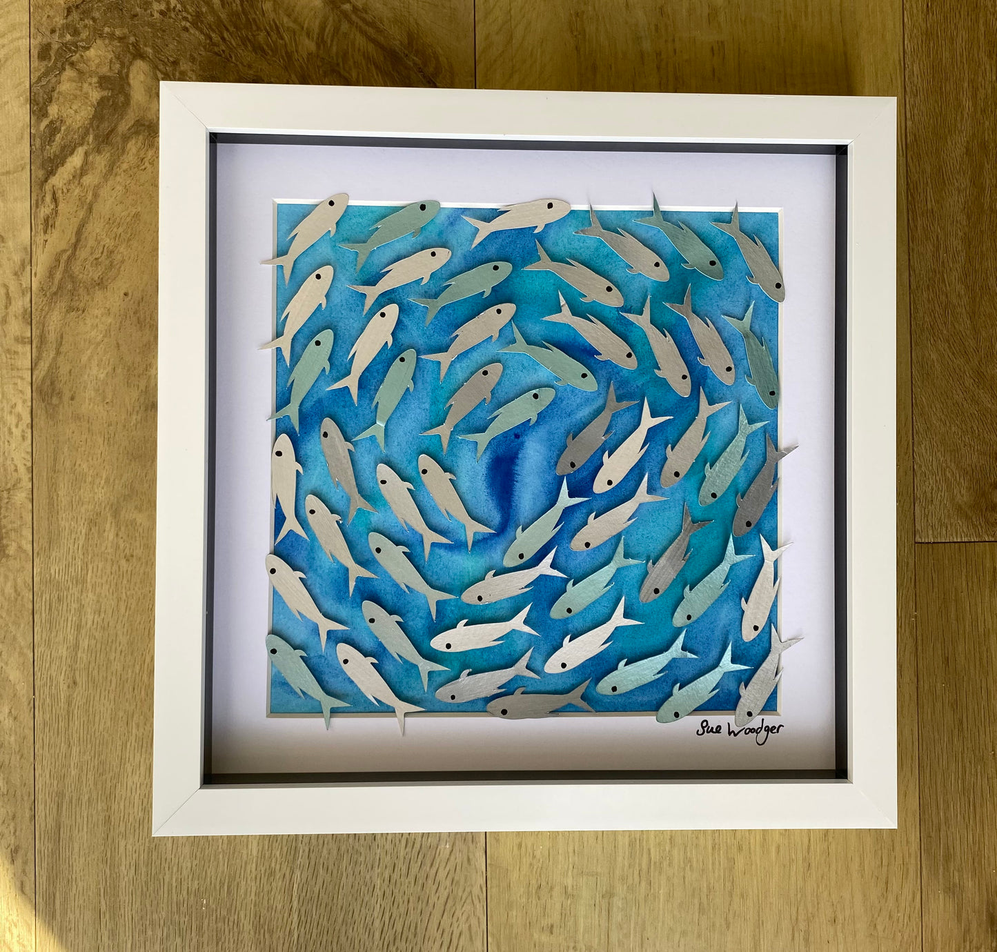Shoaling fish - papercut fish shoal