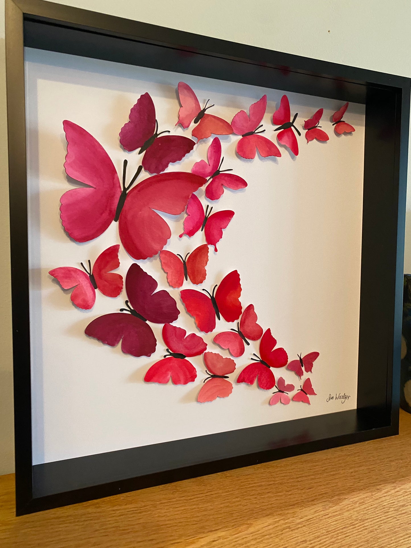 Sweeping pink butterflies - large
