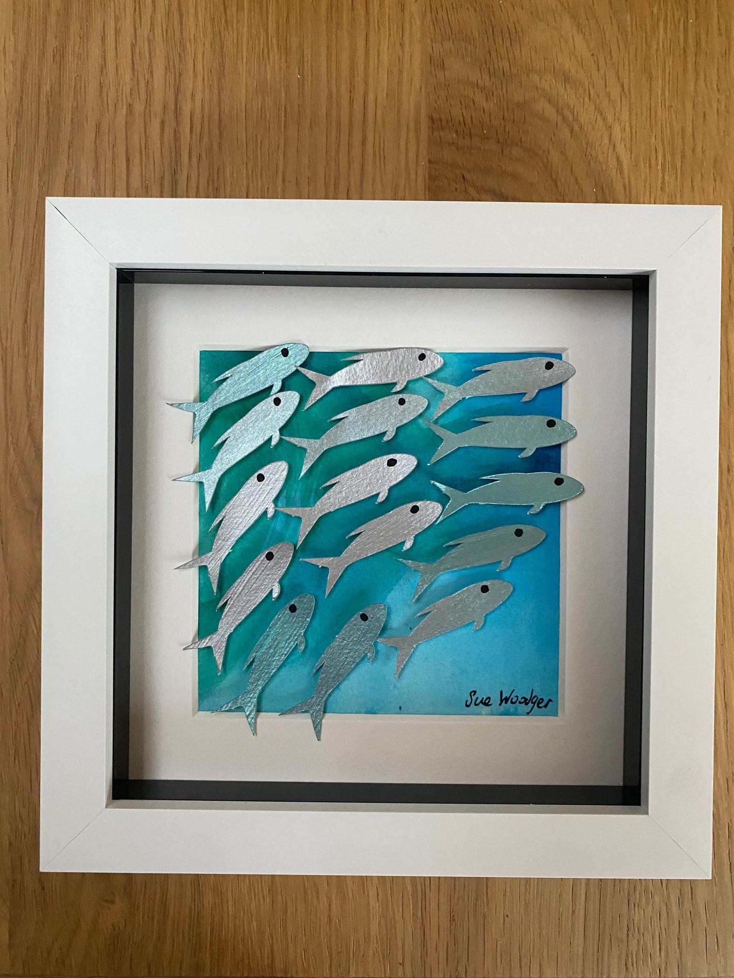 Shoaling fish - miniature papercut fish shoal