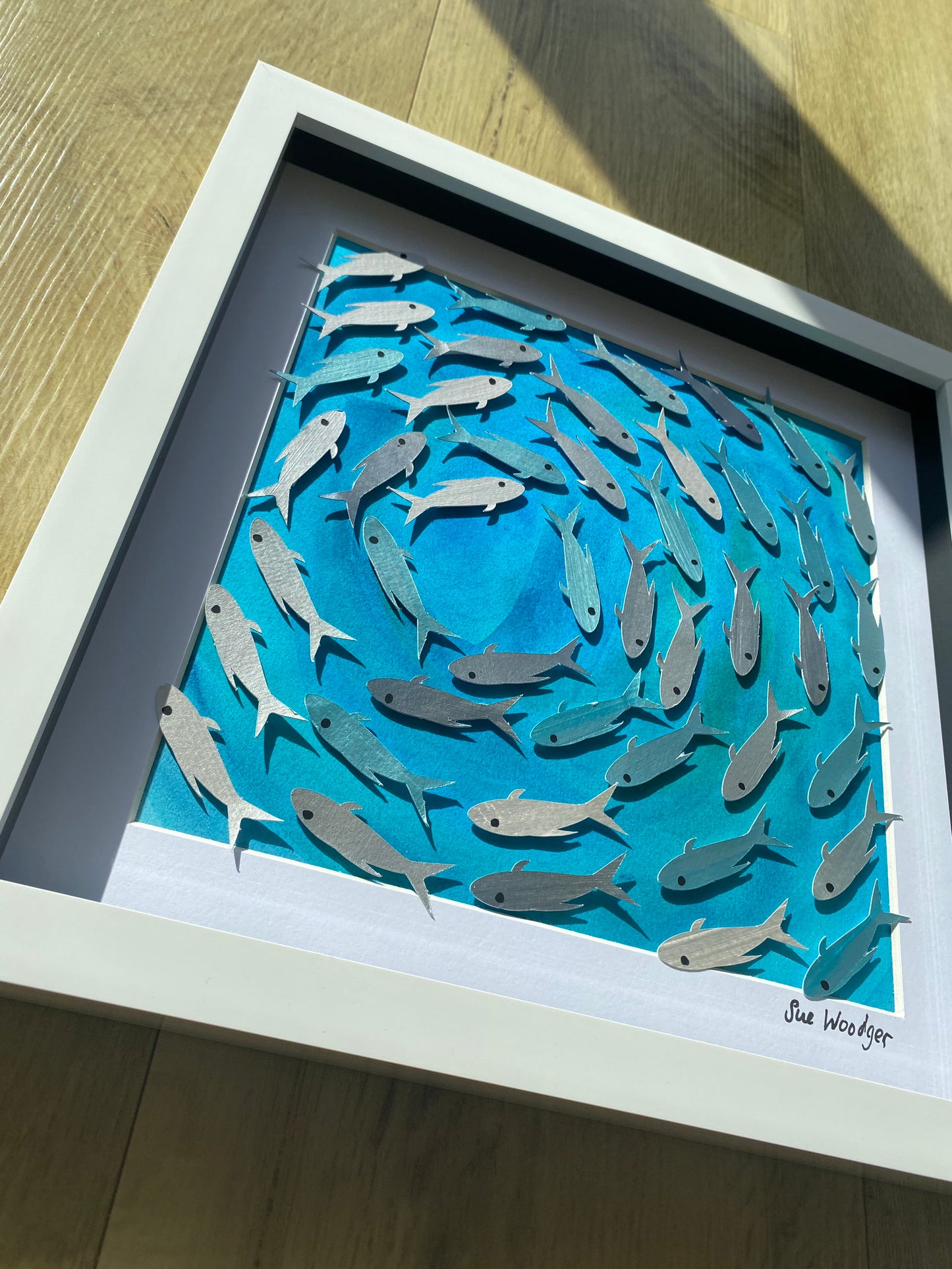 Shoaling fish - papercut fish shoal