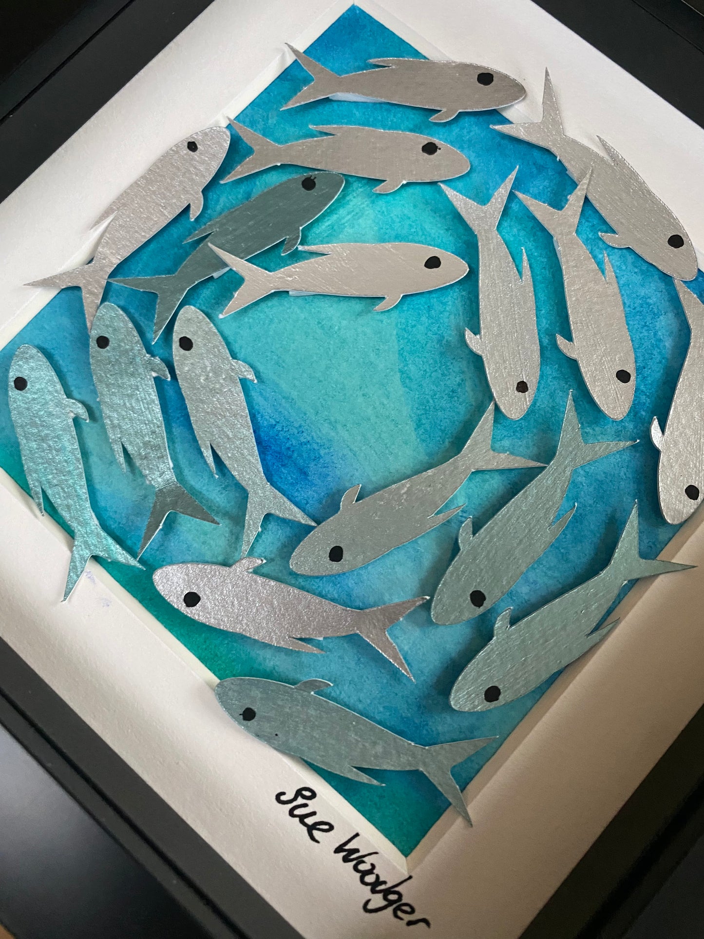 Shoaling fish - miniature papercut fish shoal