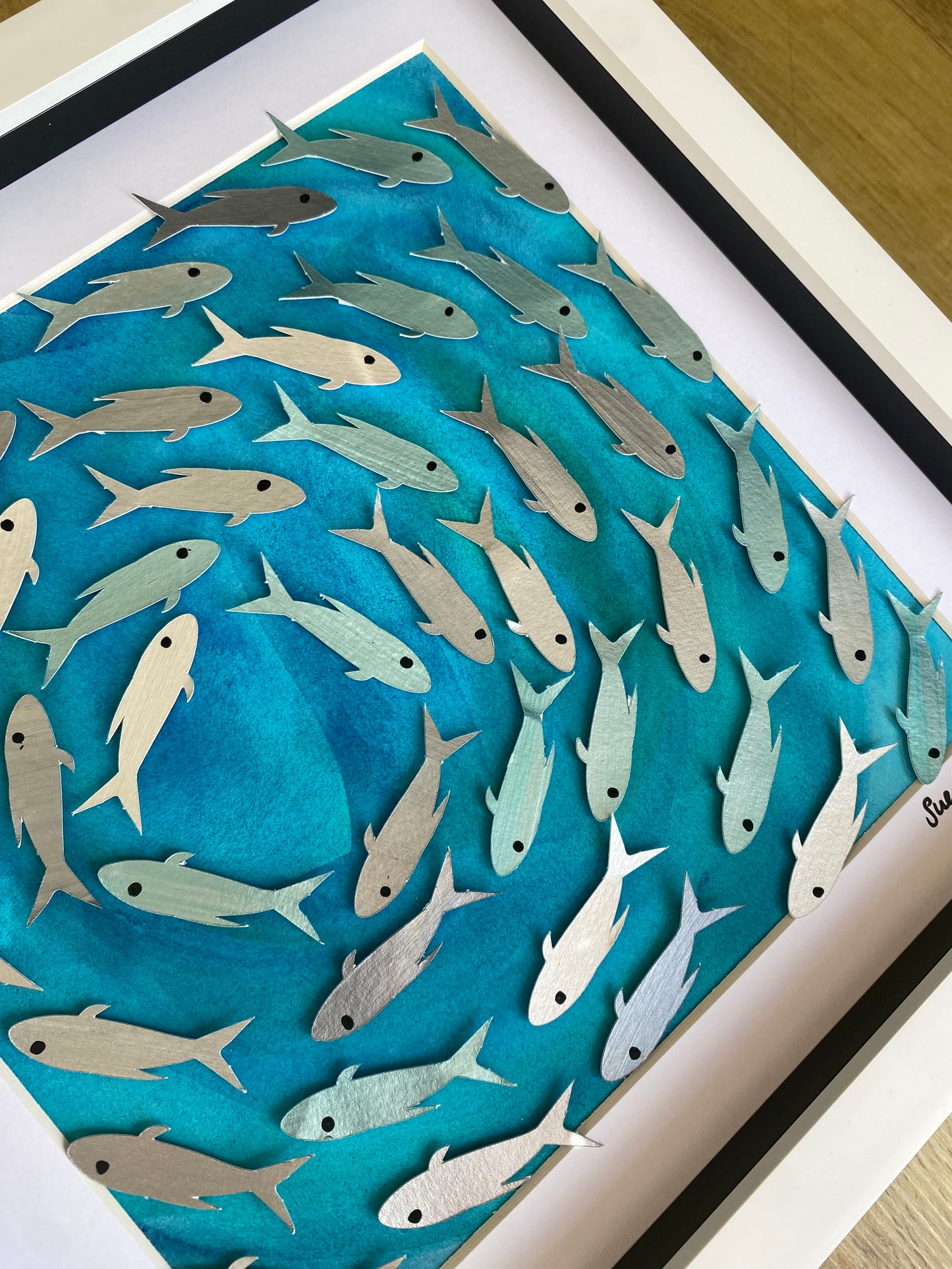Shoaling fish - papercut fish shoal