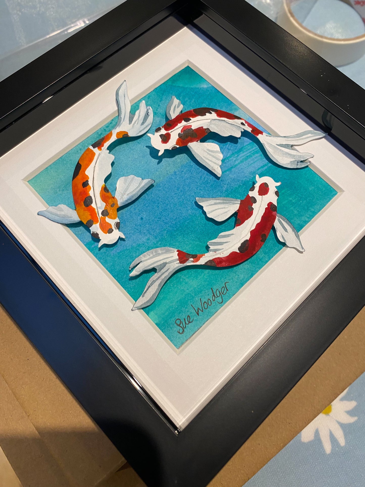 Koi Trio - small paper Koi