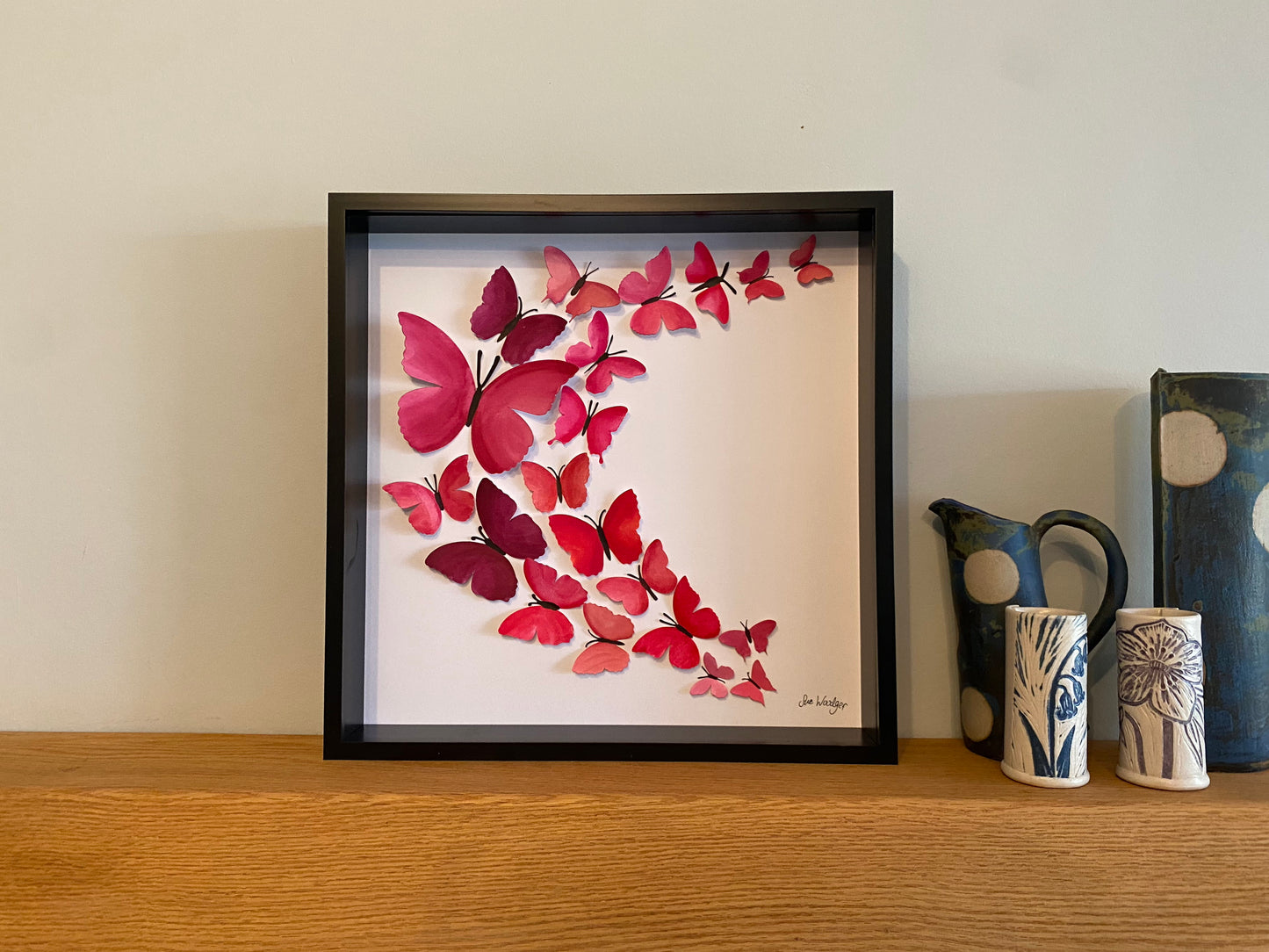 Sweeping pink butterflies - large