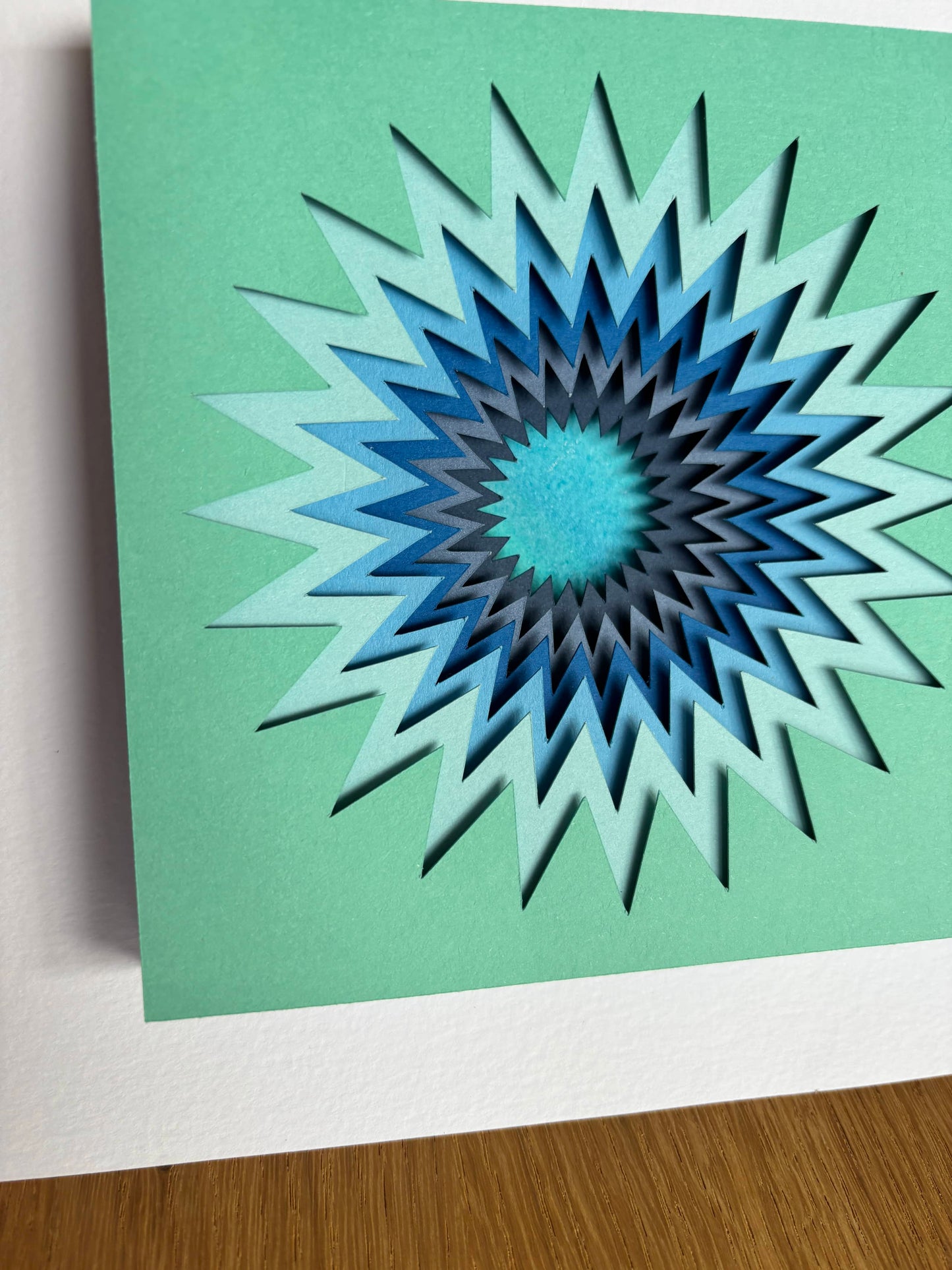 The Blue zigzag - Layered paper sculpture