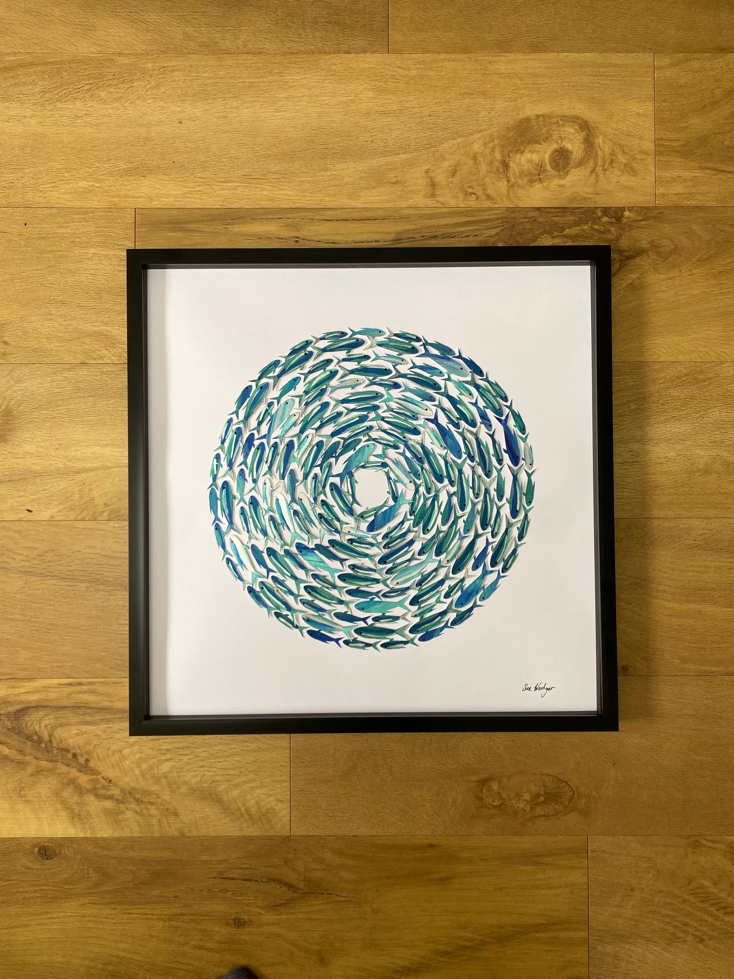 Shoaling fish - Unique papercut fish shoal