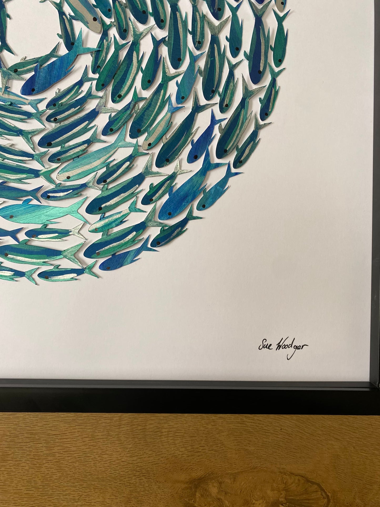 Shoaling fish - Unique papercut fish shoal