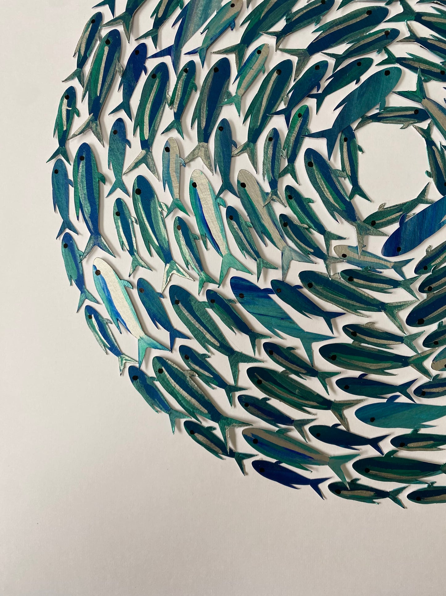 Shoaling fish - Unique papercut fish shoal