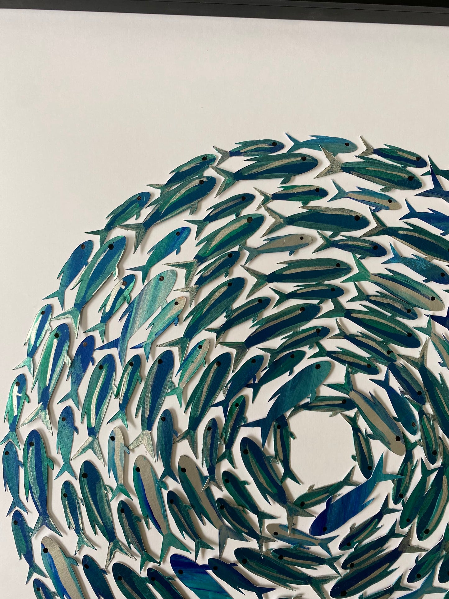 Shoaling fish - Unique papercut fish shoal