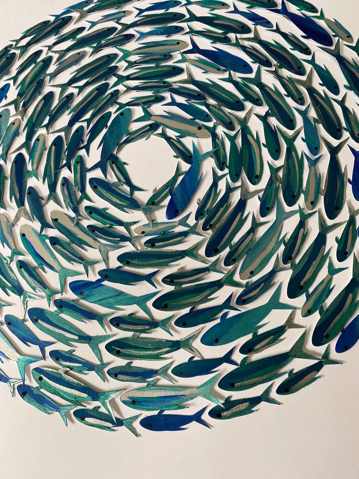 Shoaling fish - Unique papercut fish shoal