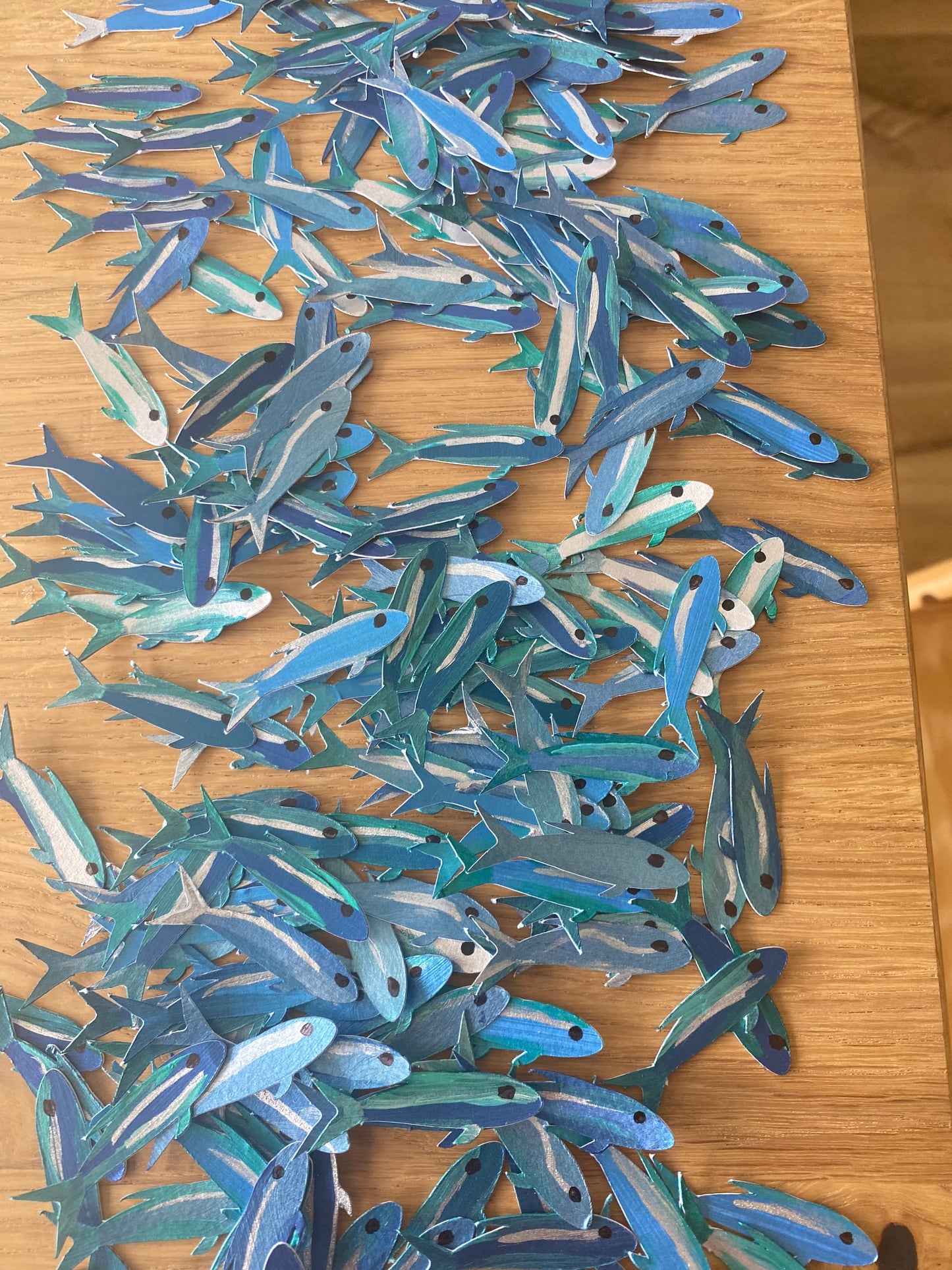 Shoaling fish - Unique papercut fish shoal