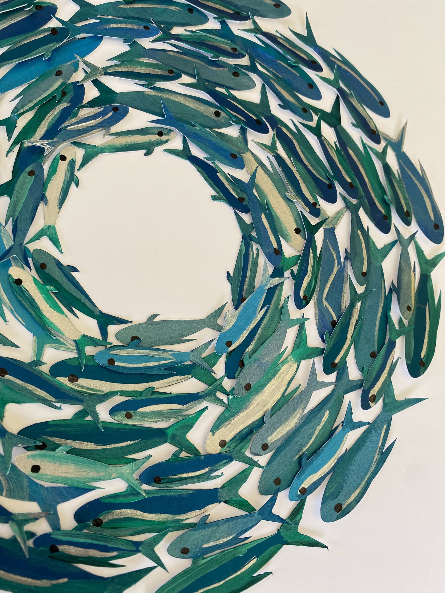 Shoaling fish - Unique papercut fish shoal