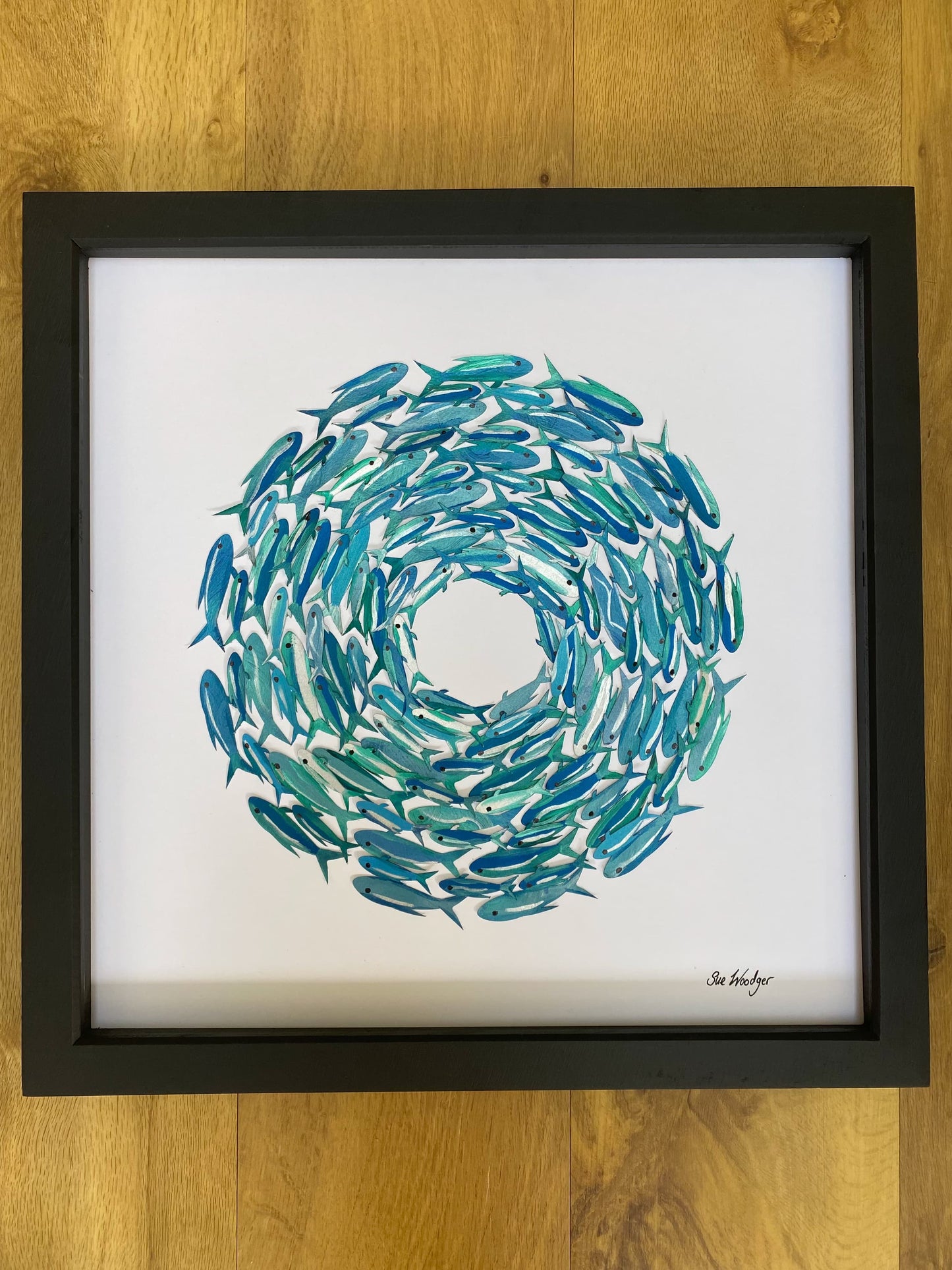 Shoaling fish - Unique papercut fish shoal
