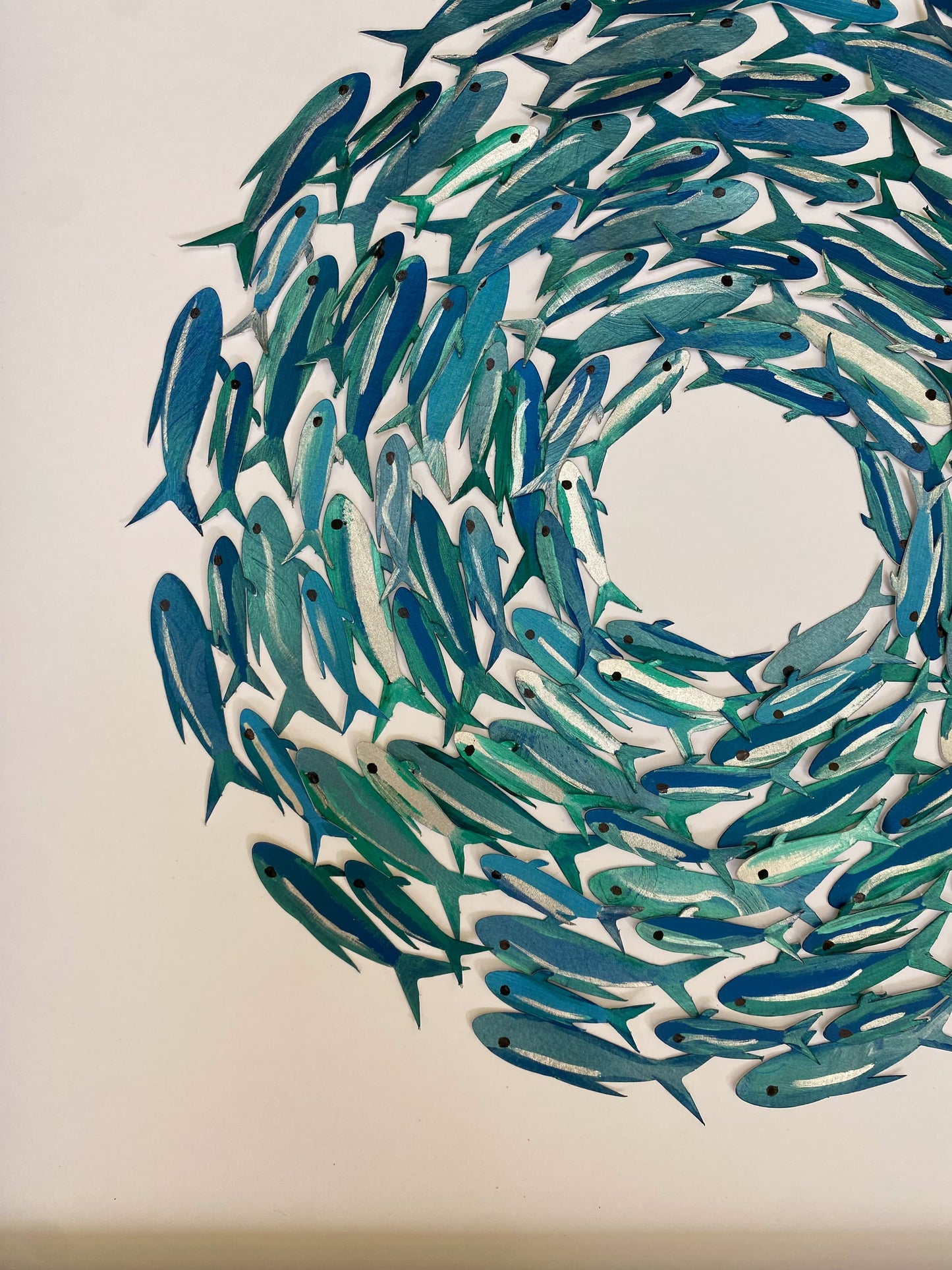 Shoaling fish - Unique papercut fish shoal