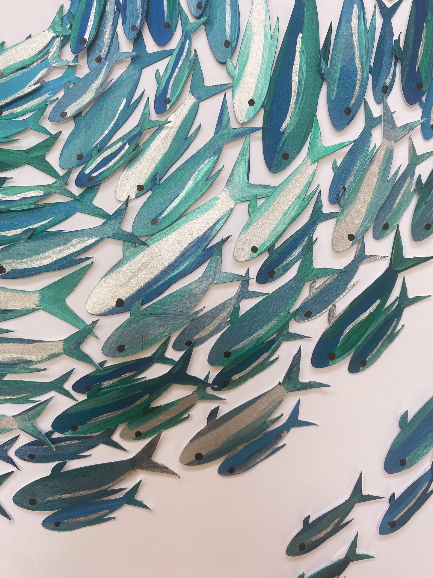 Shoaling fish - Unique papercut fish shoal