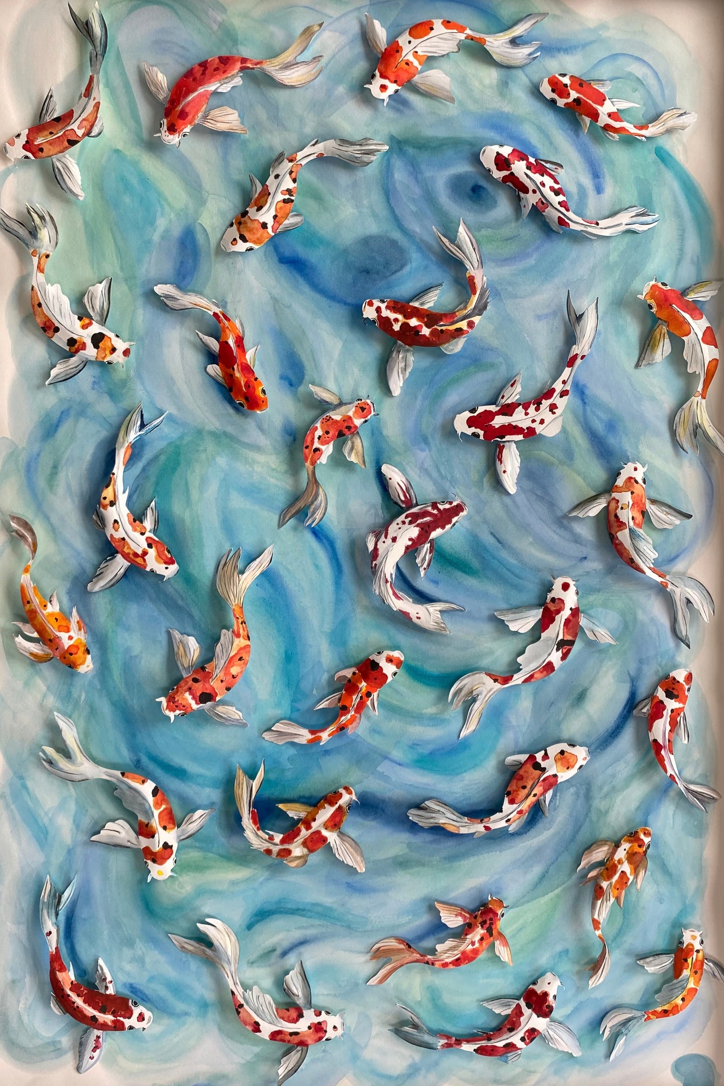 Greeting Card - Koi Out for a Swim - Blank Art Card