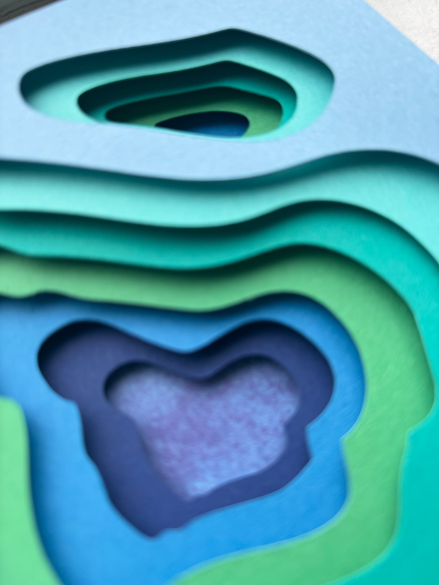 The Blue Topography - Layered paper sculpture