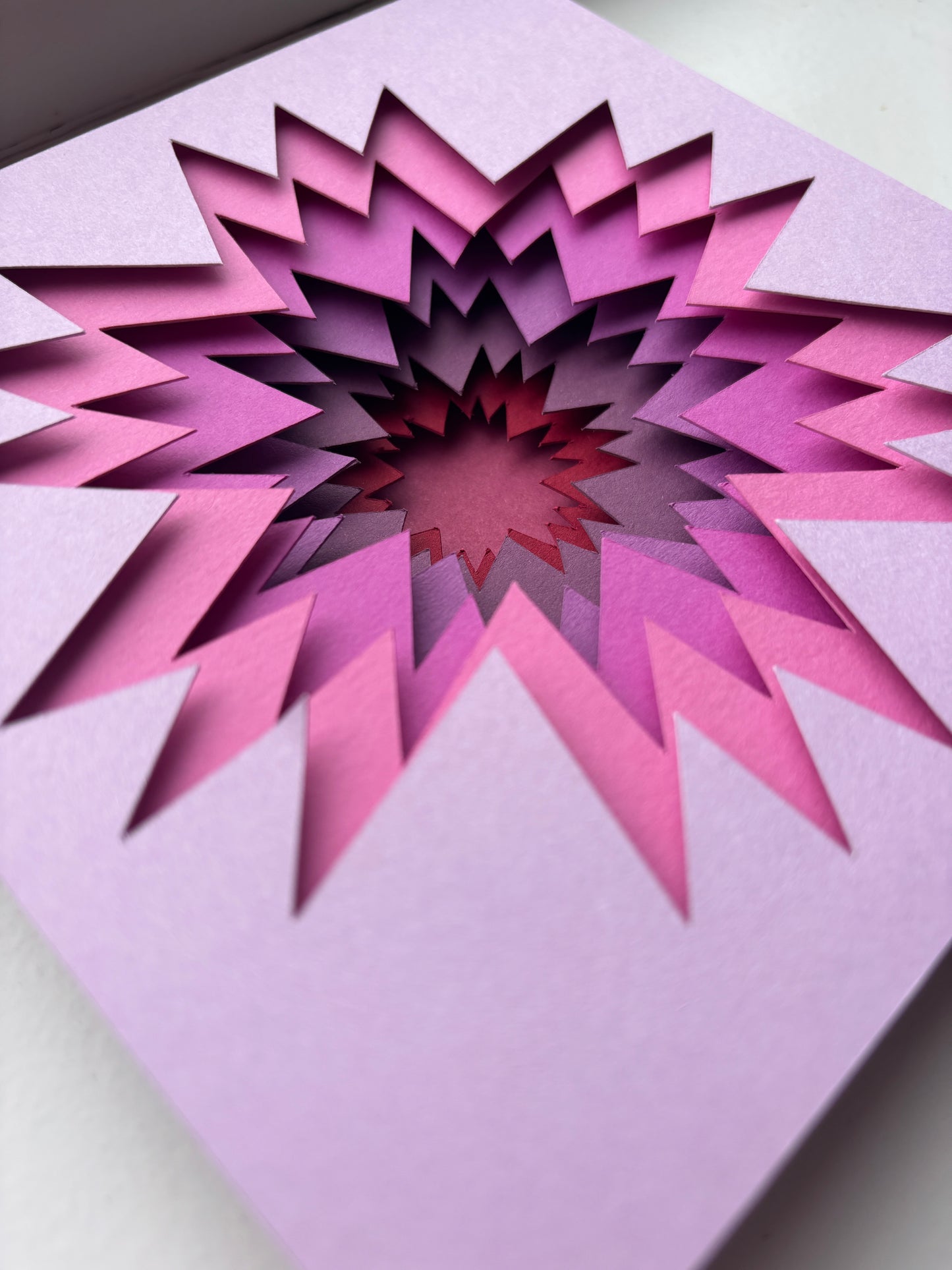 The Pink Spiky - Layered paper sculpture