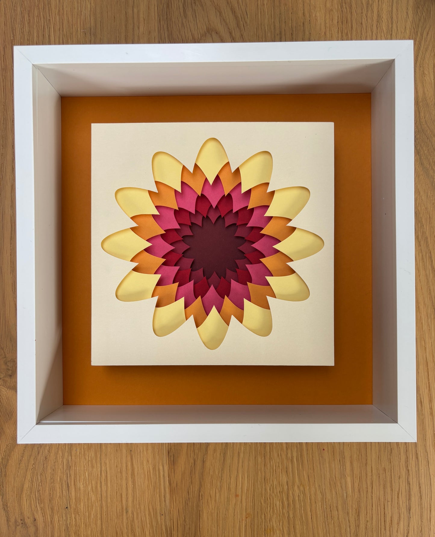 The Yellow Flower - Layered paper sculpture