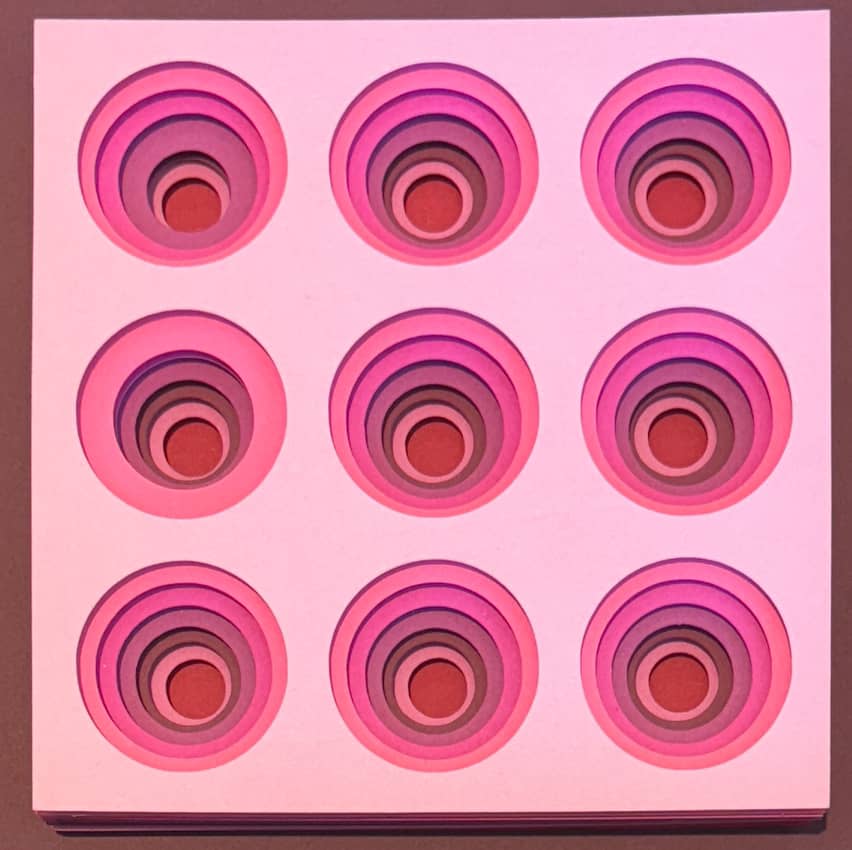 The Pink Circles - Layered paper sculpture