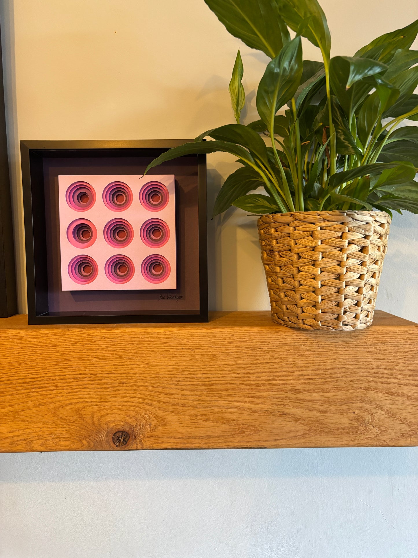 The Pink Circles - Layered paper sculpture