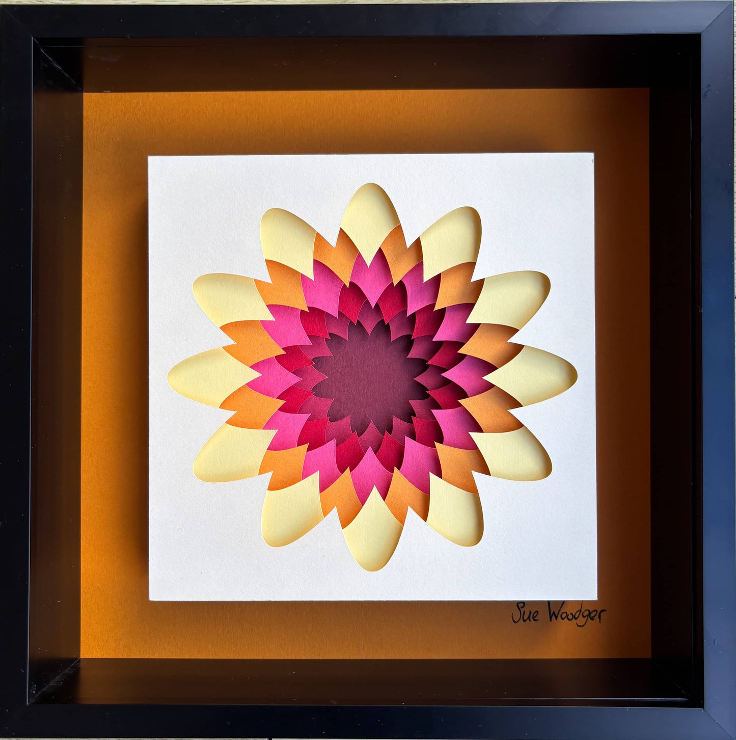 The Yellow Flower - Layered paper sculpture