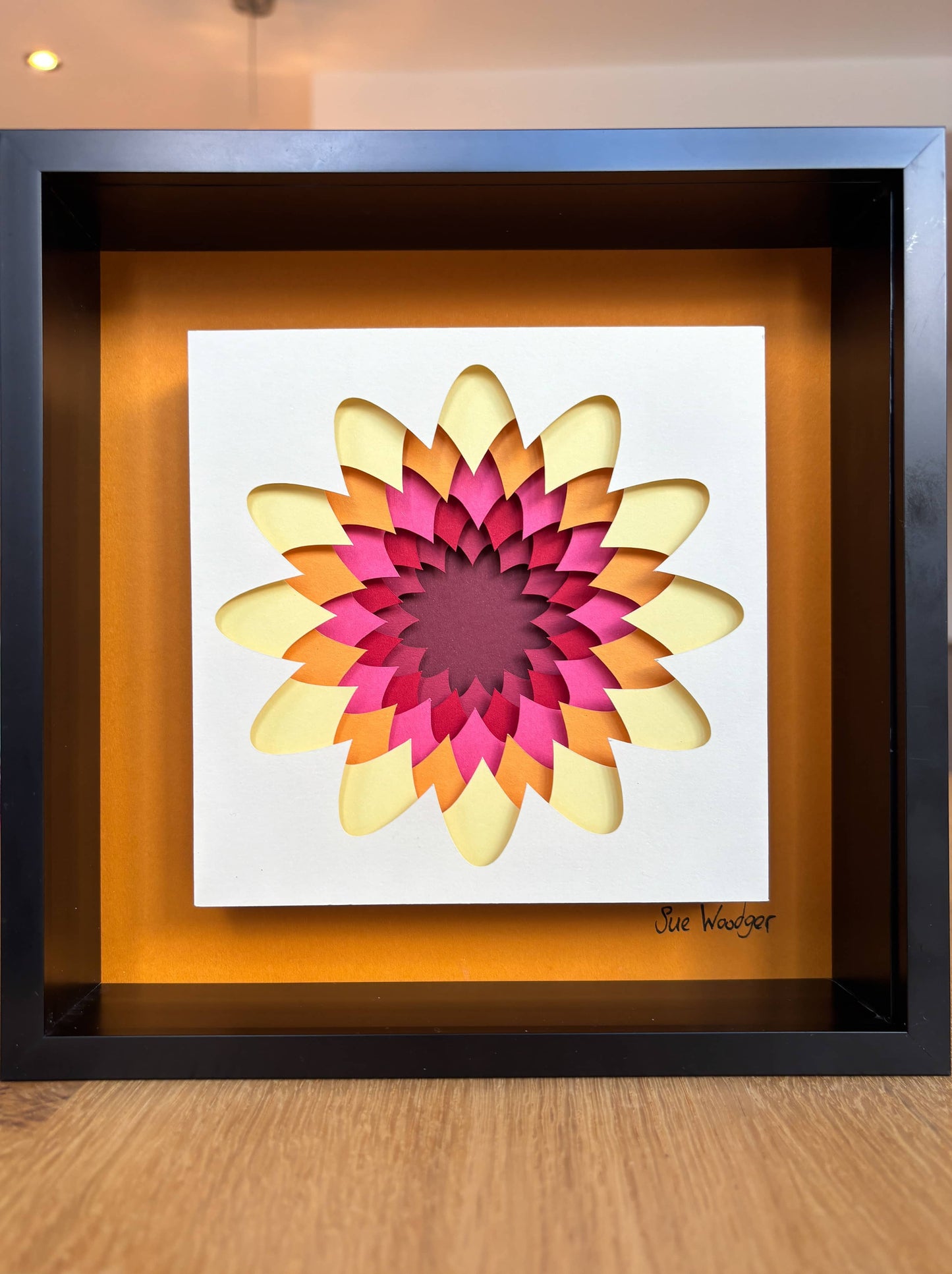 The Yellow Flower - Layered paper sculpture