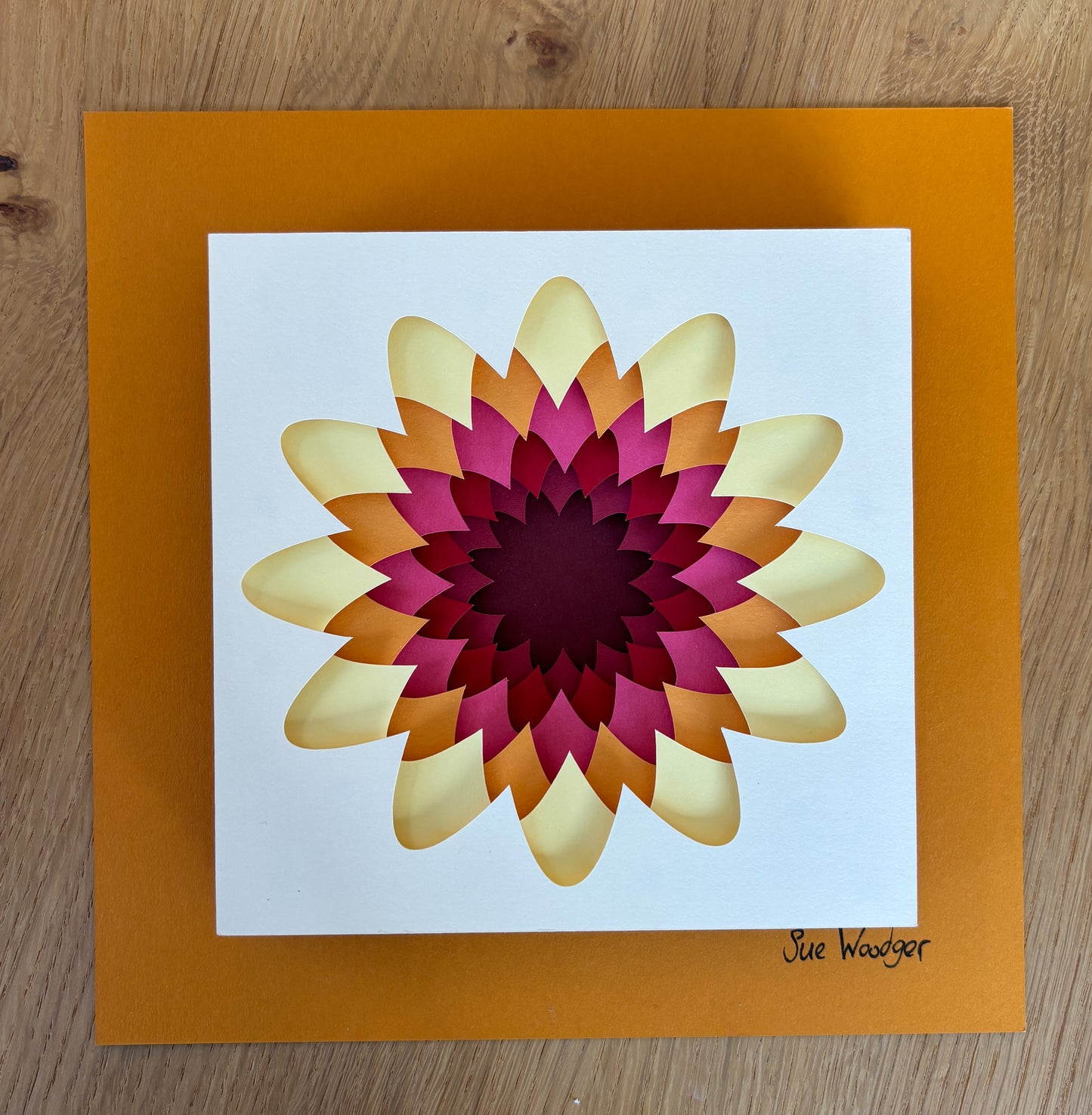 The Yellow Flower - Layered paper sculpture