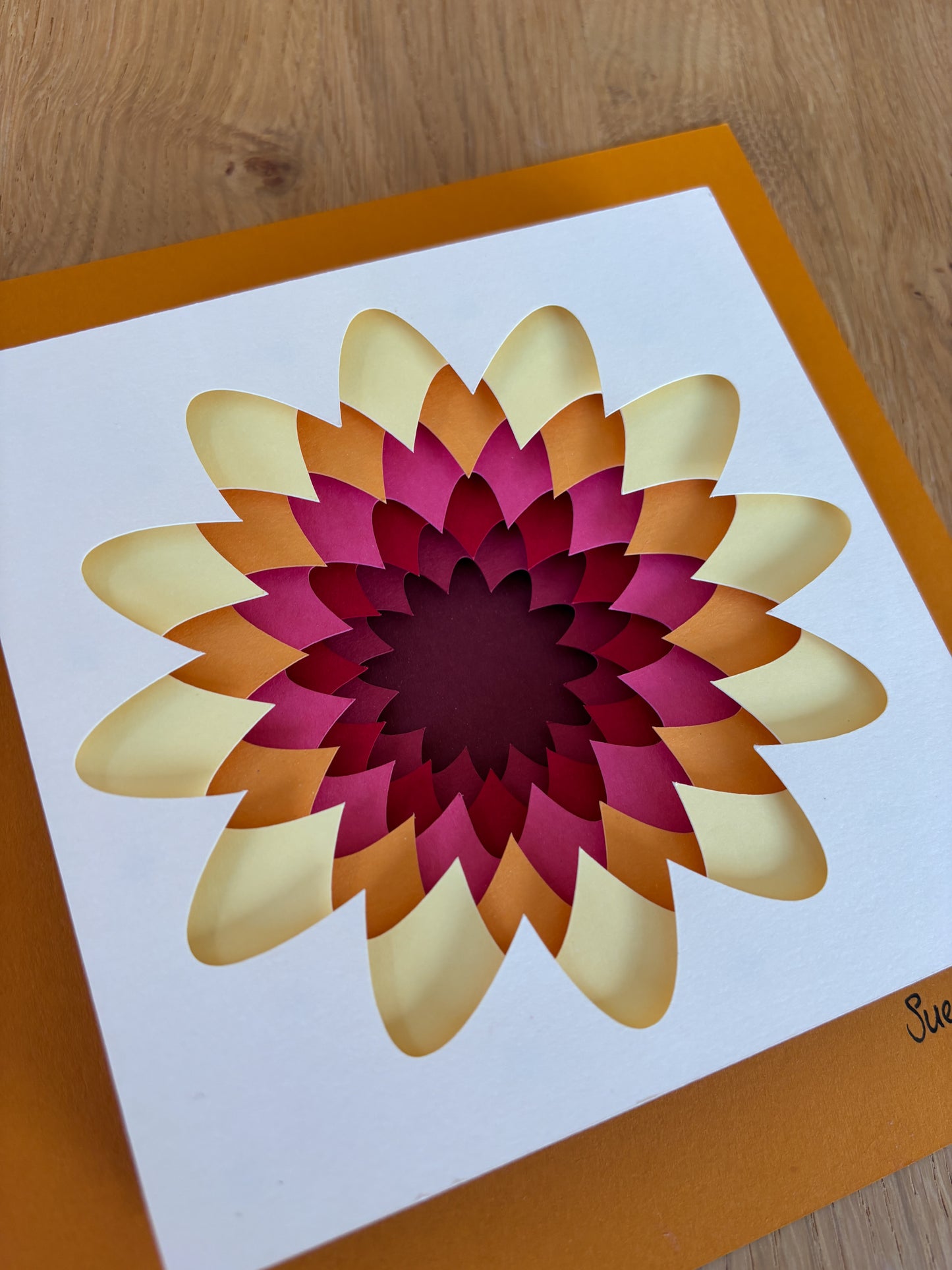 The Yellow Flower - Layered paper sculpture