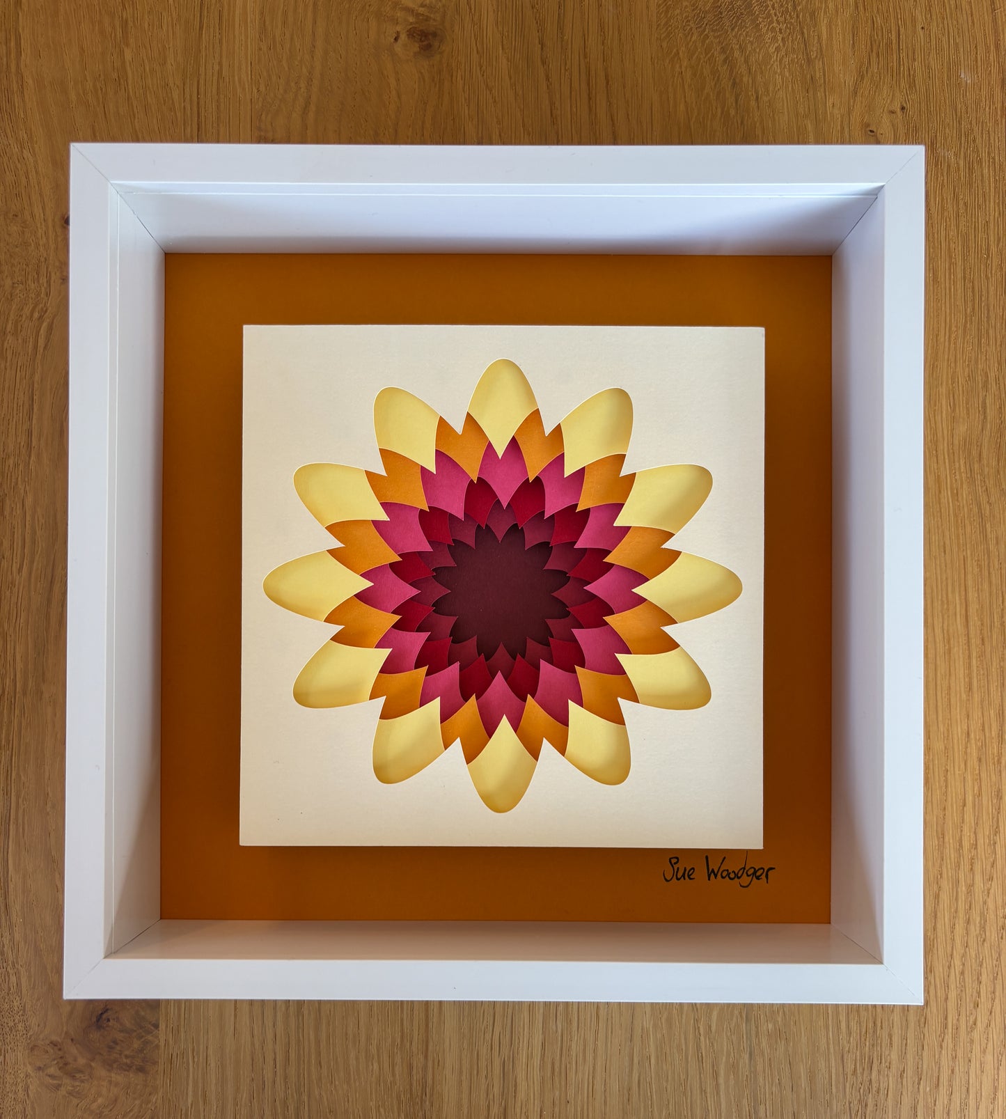 The Sunset Flower - Layered paper sculpture