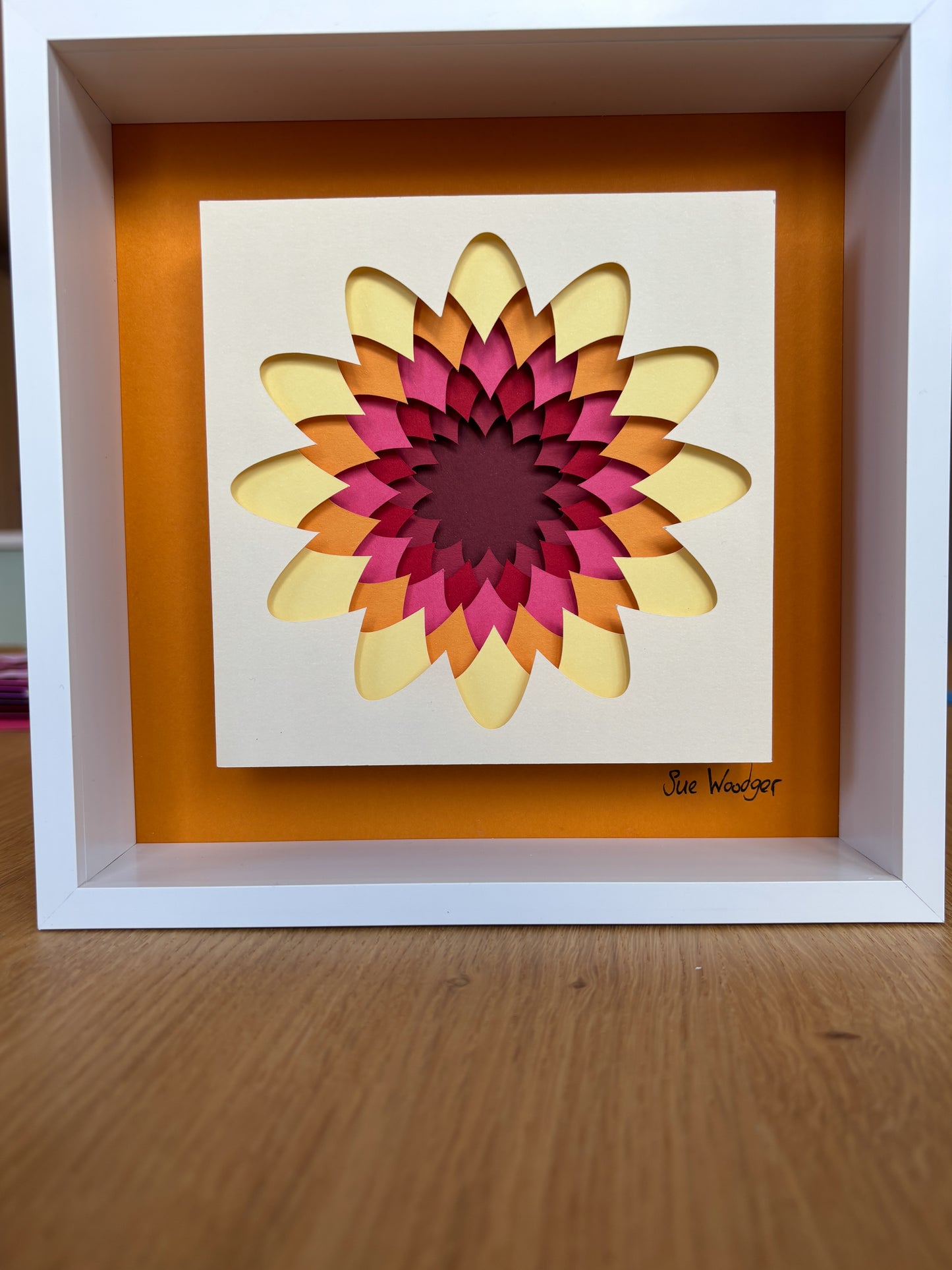 The Yellow Flower - Layered paper sculpture