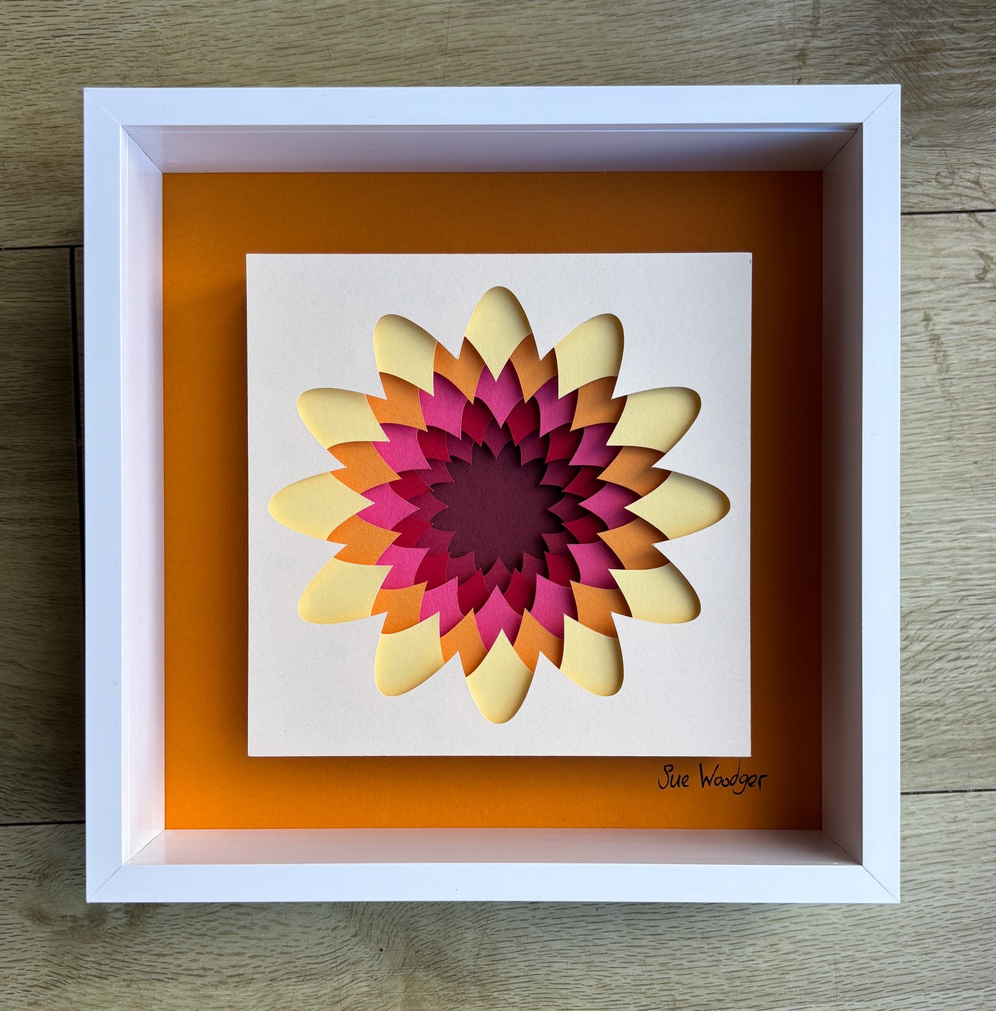 The Yellow Flower - Layered paper sculpture