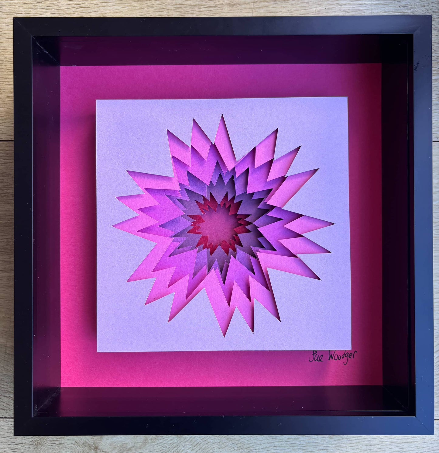 The Pink Spiky - Layered paper sculpture