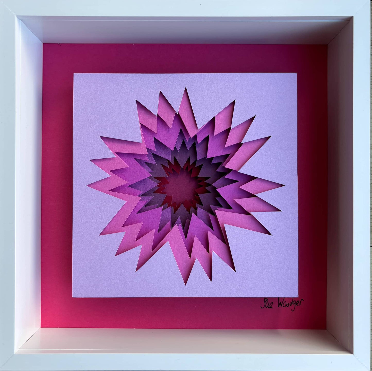 The Pink Spiky - Layered paper sculpture