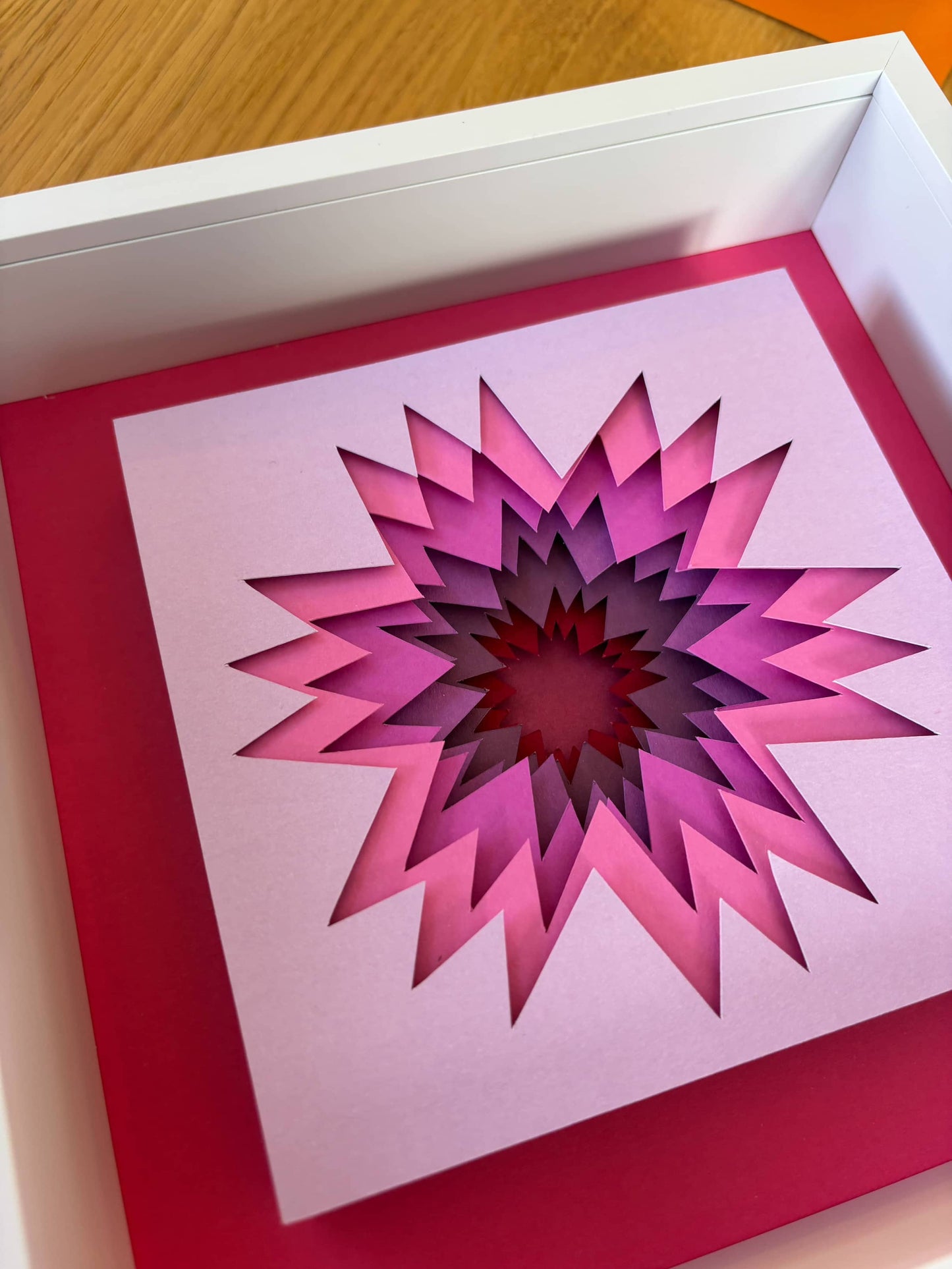 The Pink Spiky - Layered paper sculpture