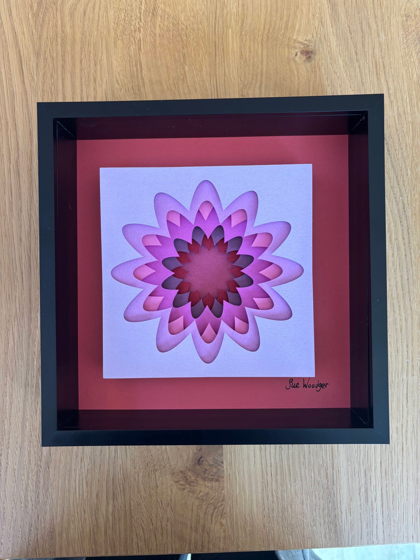 The Pink Flower - Layered paper sculpture