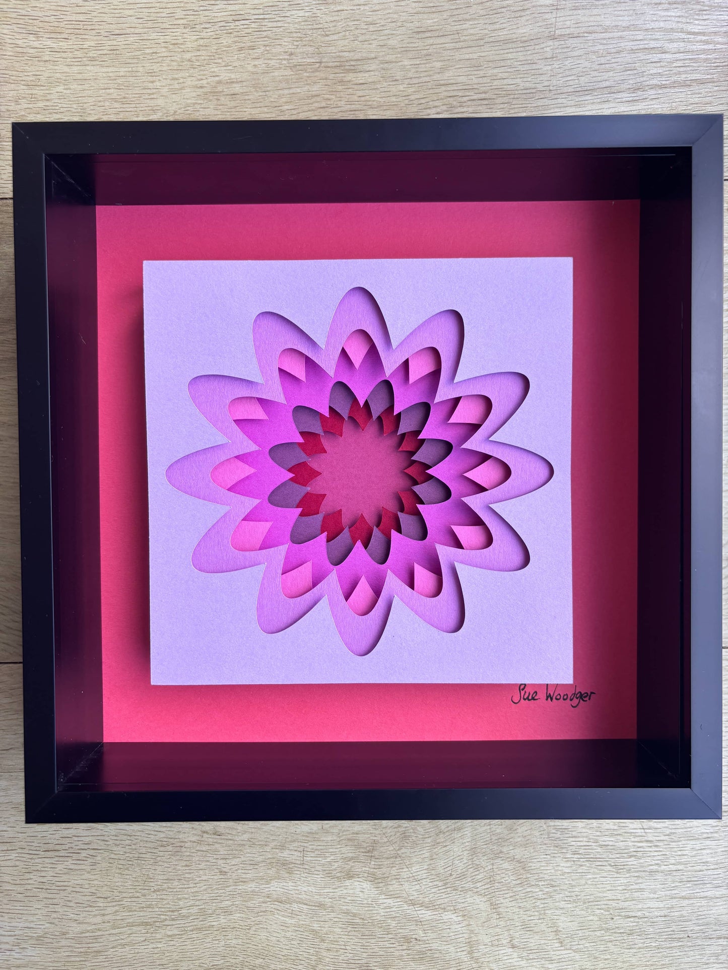 The Pink Flower - Layered paper sculpture
