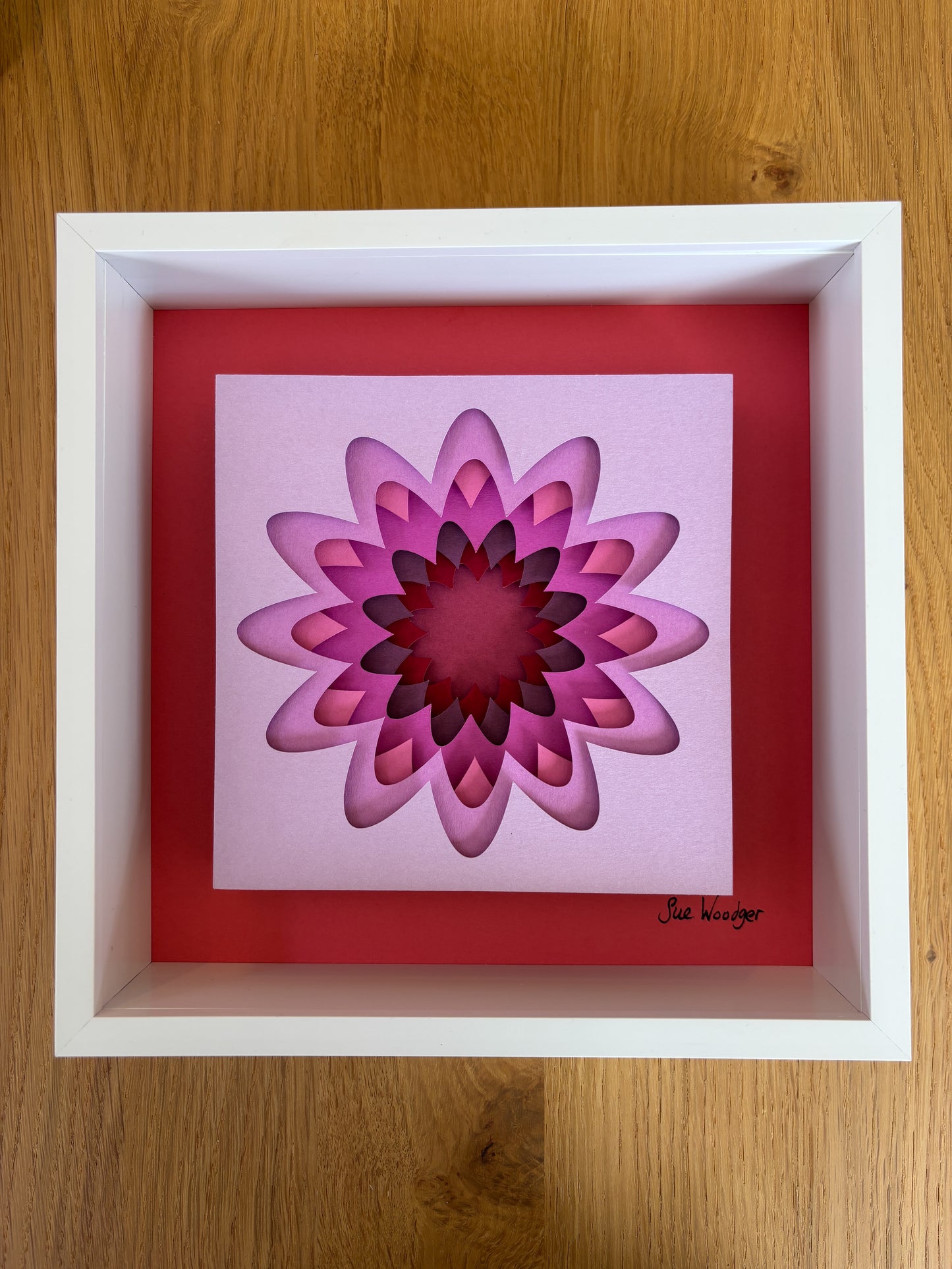 The Pink Flower - Layered paper sculpture