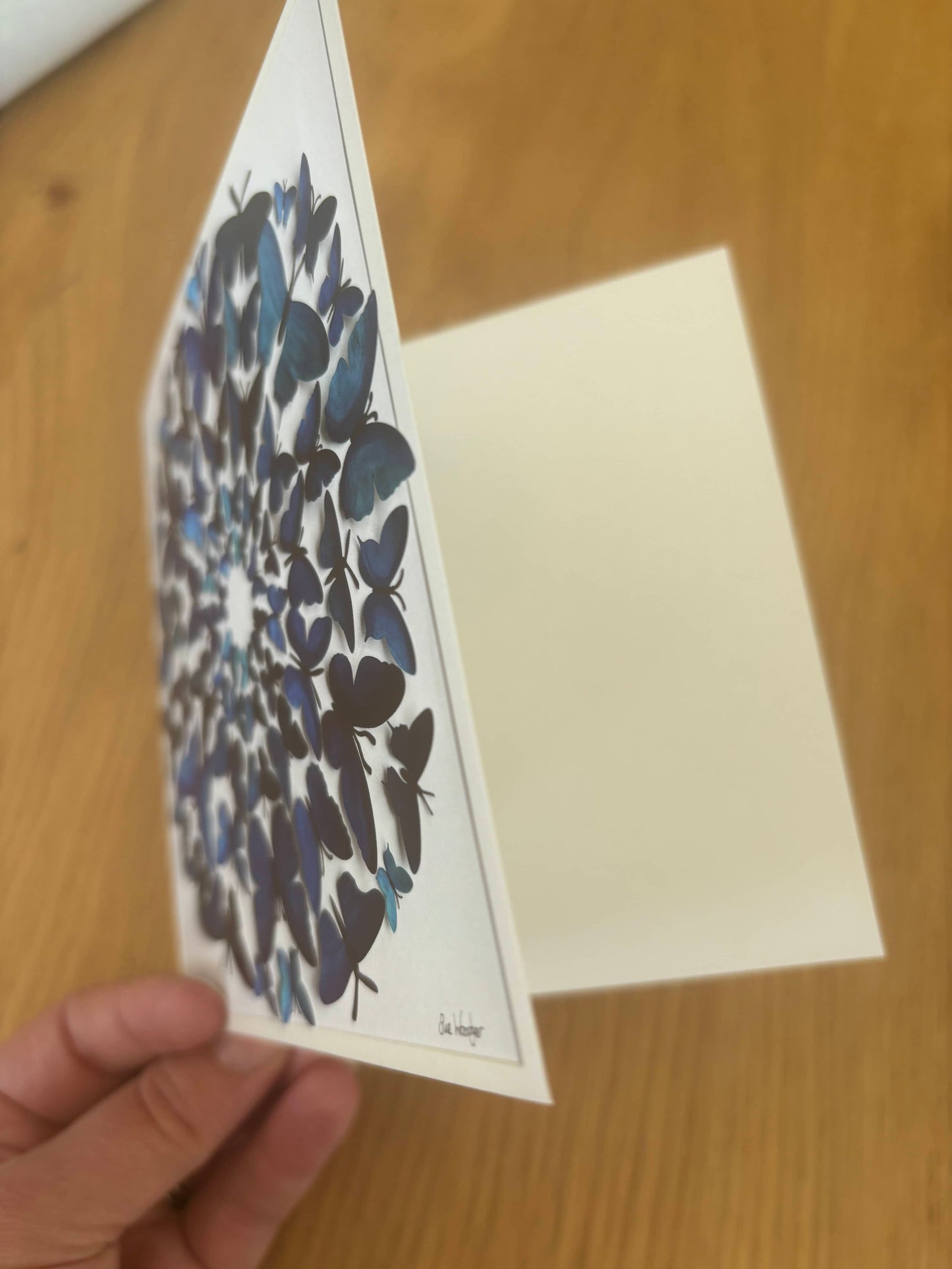 Greeting Card - Blue Butterflies - Blank Art Card