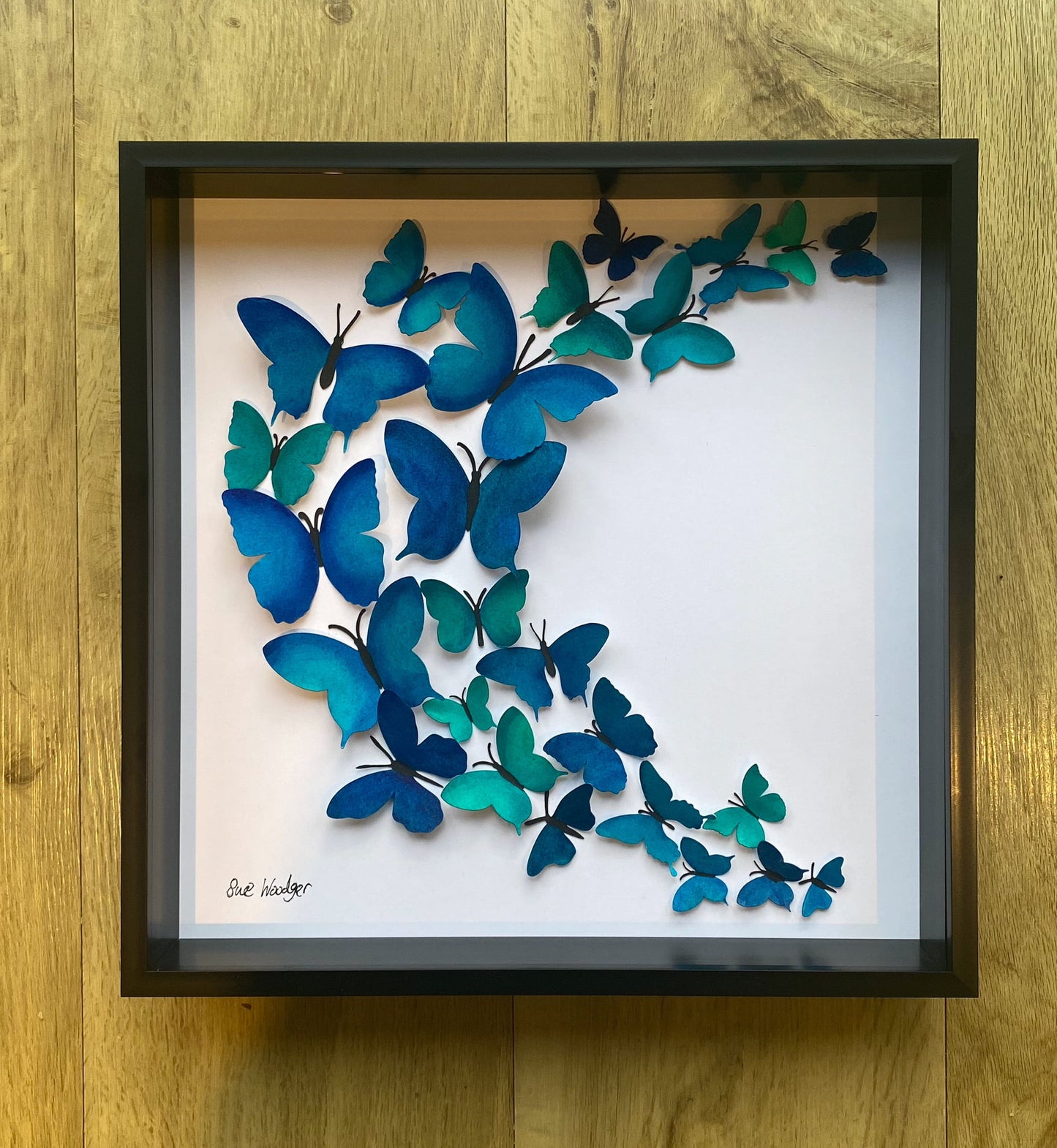 Sweeping blue butterflies - large