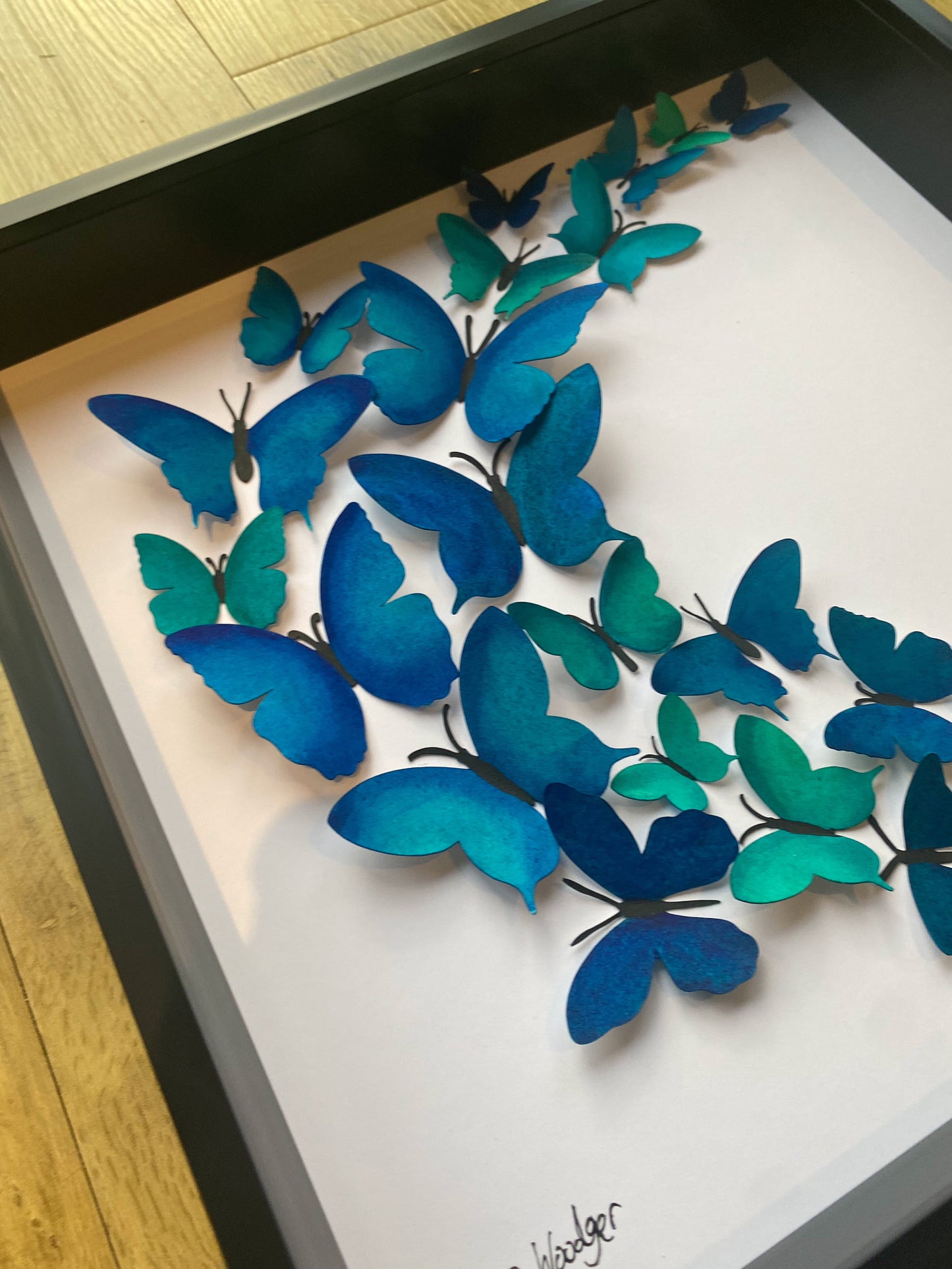 Sweeping blue butterflies - large