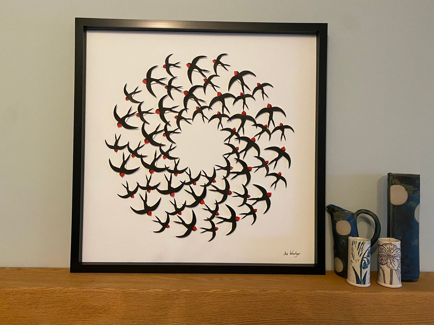 Paper painted swallow sprial
